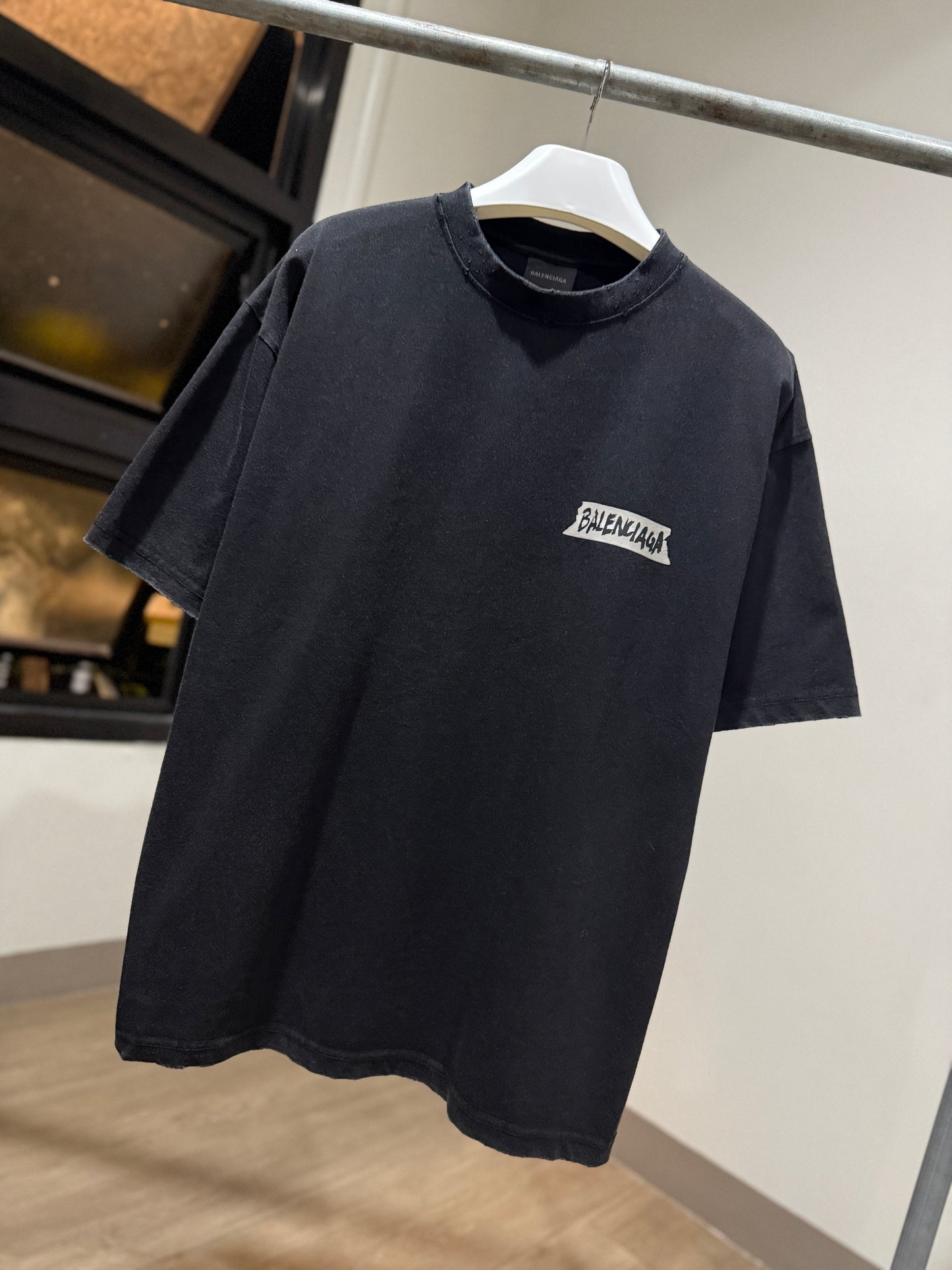 Balenciaga Masking Tape T-Shirt (Faded Black)