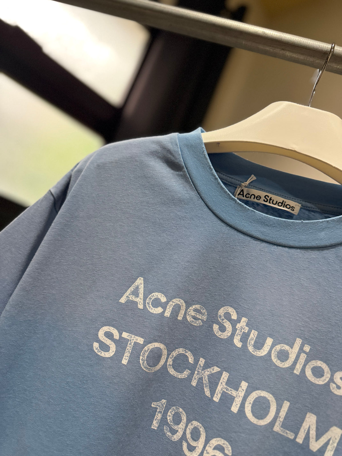 Acne Studios Sprayed Logo T-Shirt (Blue)