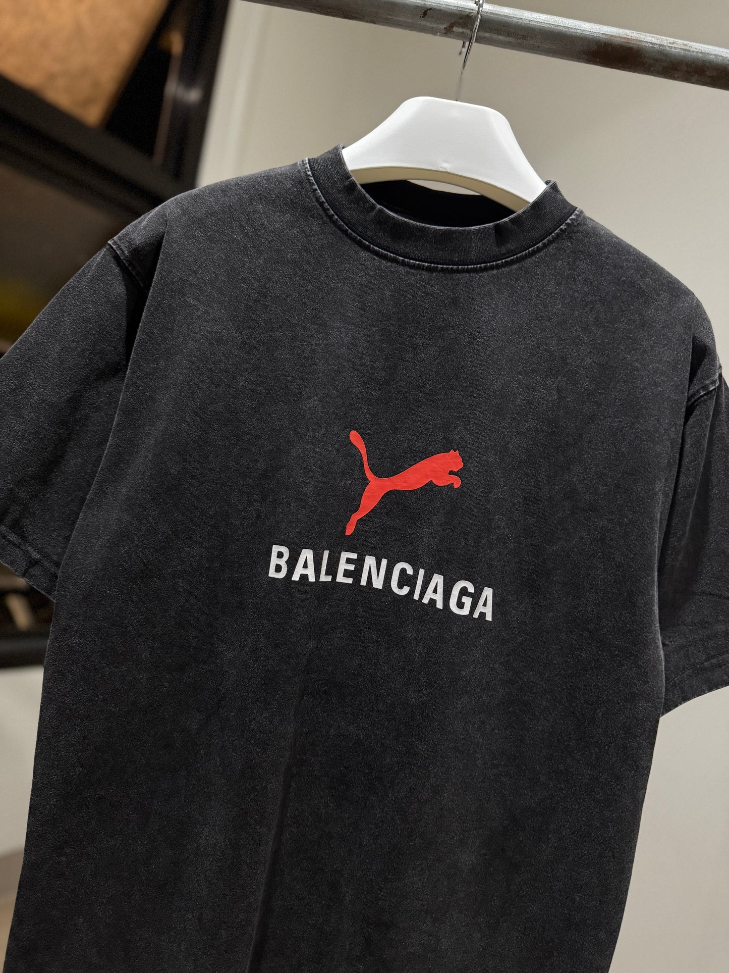 Balenciaga | Puma Oversized T-Shirt (Faded Black)