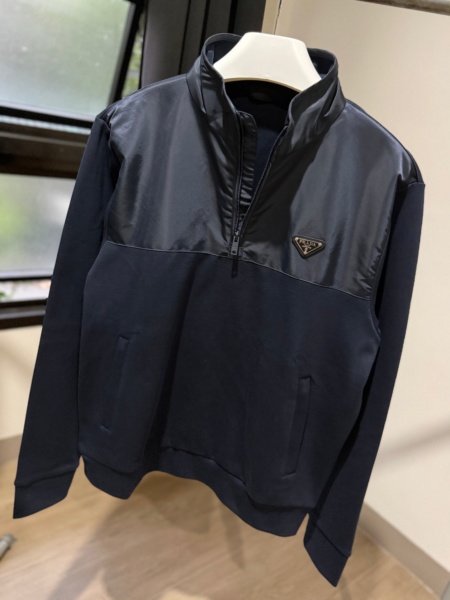 Prada Q-Zip Sweatshirt (Navy)