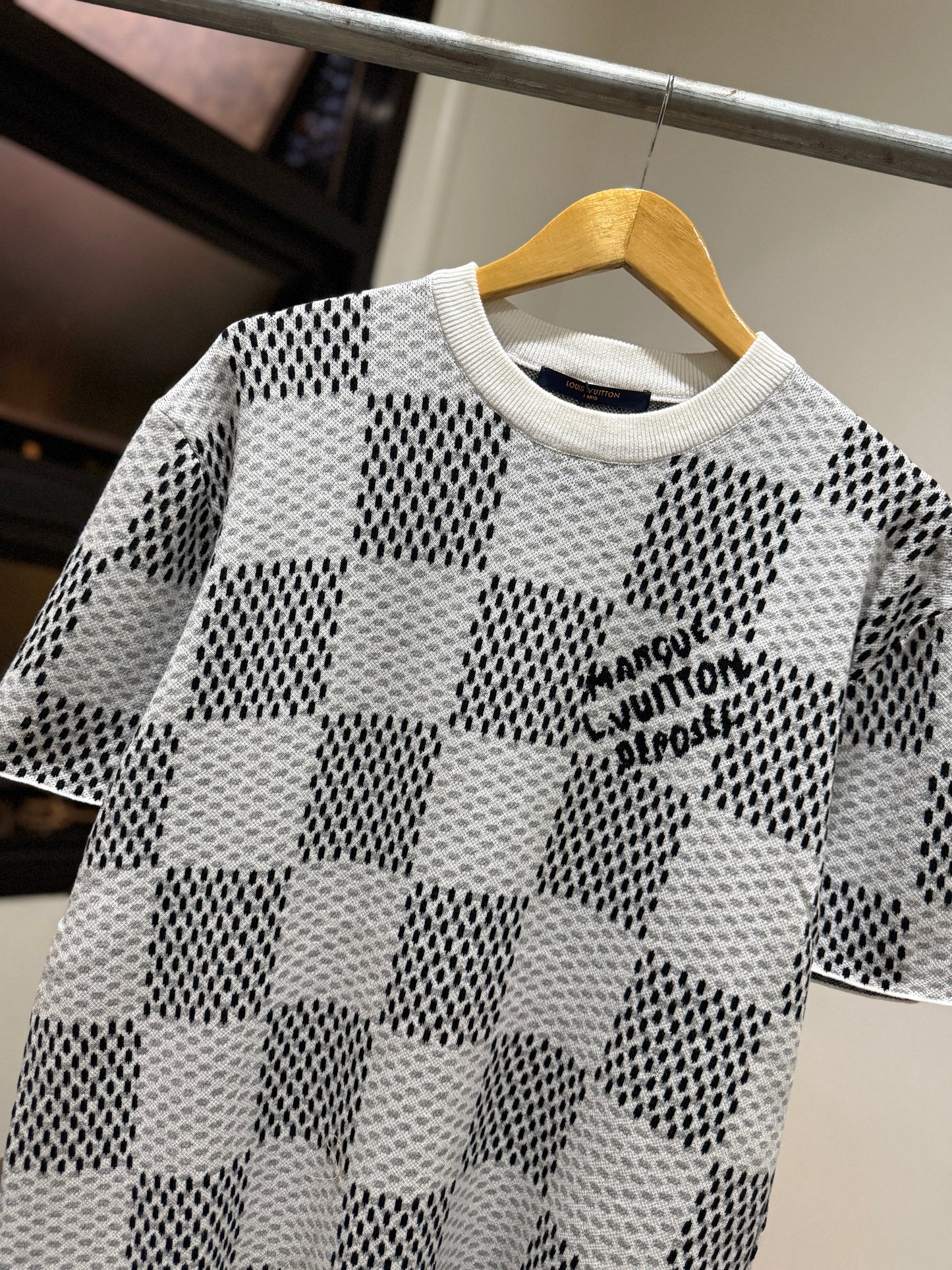 Louis Vuitton Damier Knitted Short-Sleeved T-Shirt