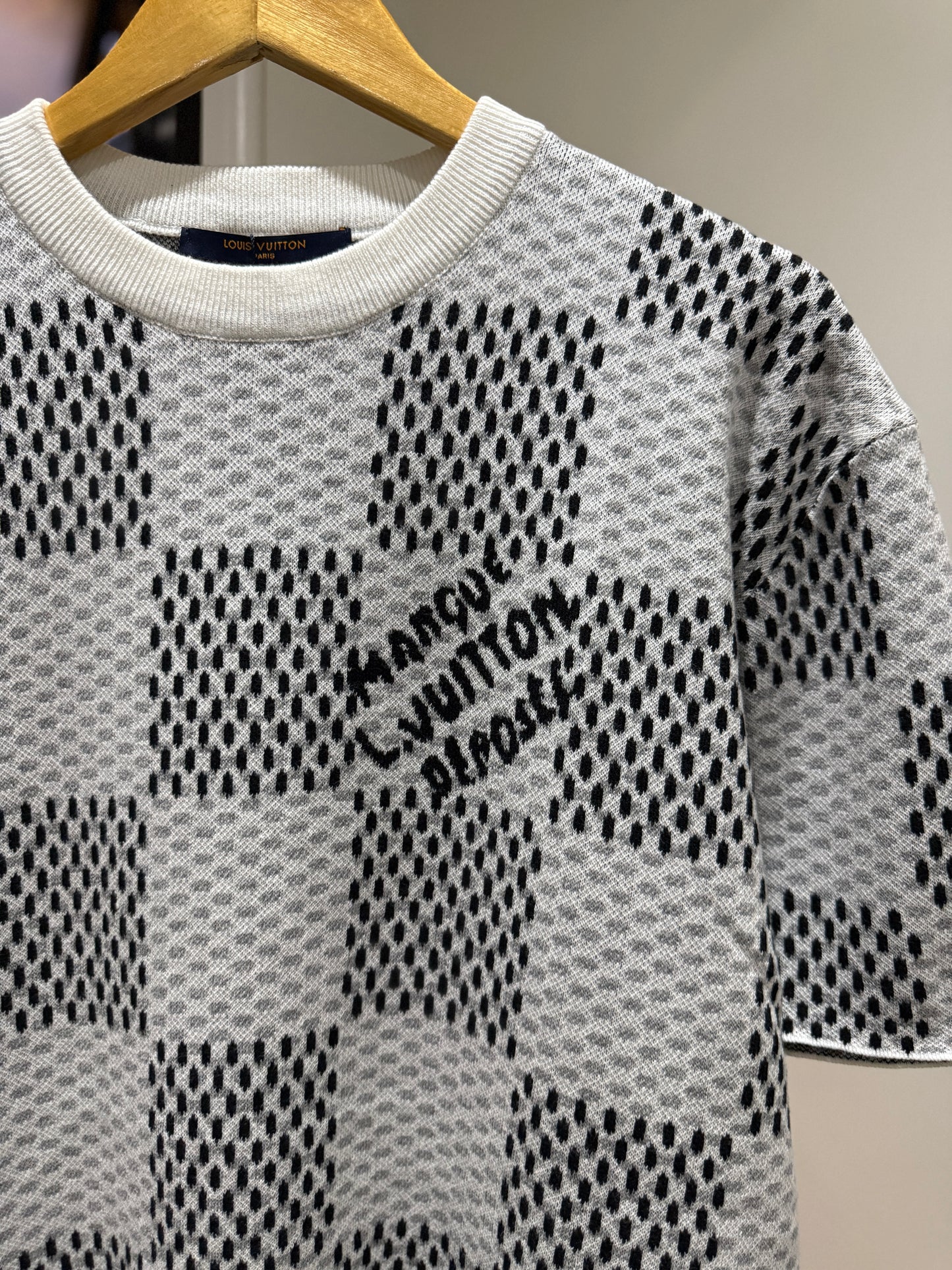 Louis Vuitton Damier Knitted Short-Sleeved T-Shirt