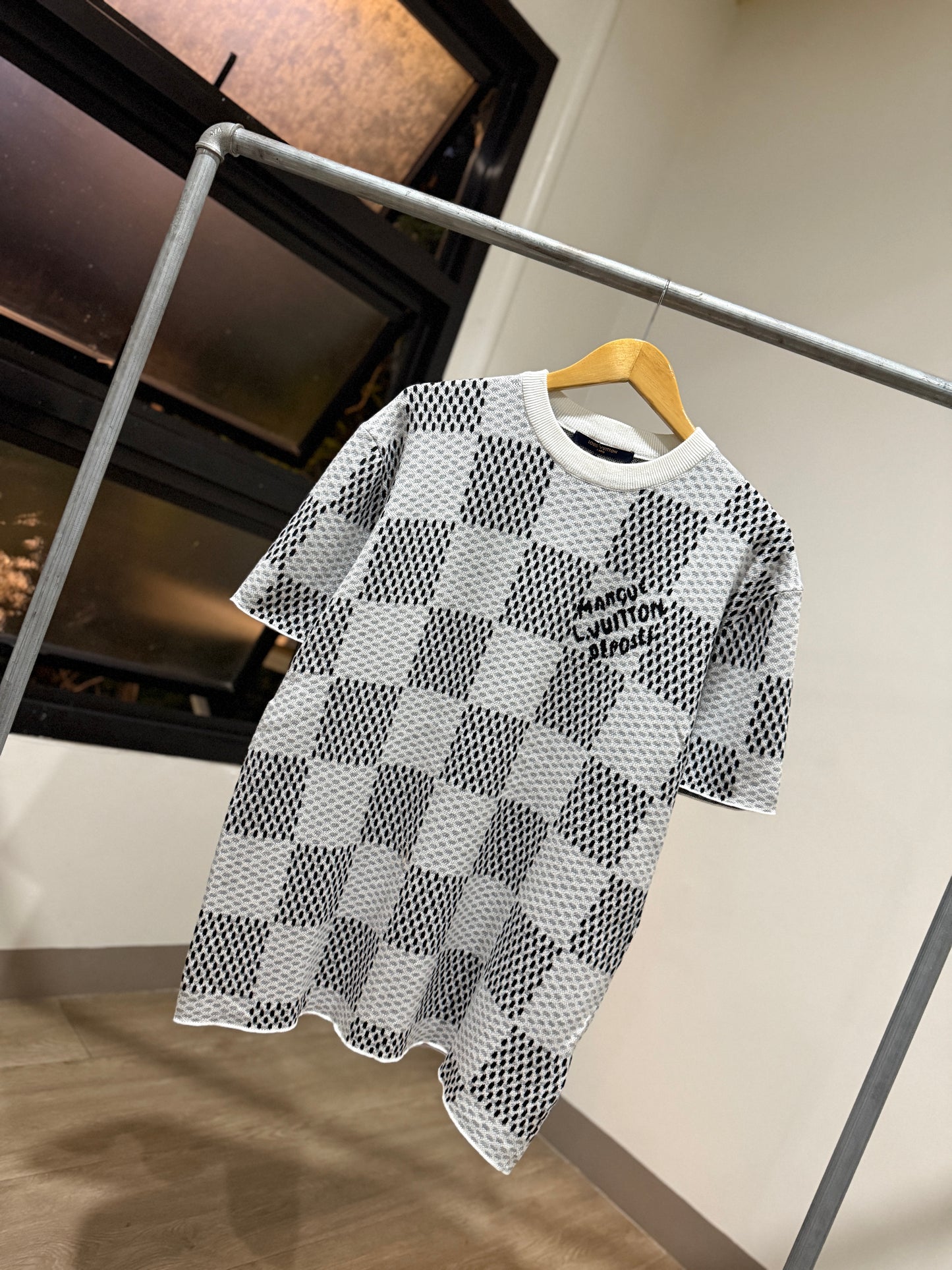 Louis Vuitton Damier Knitted Short-Sleeved T-Shirt