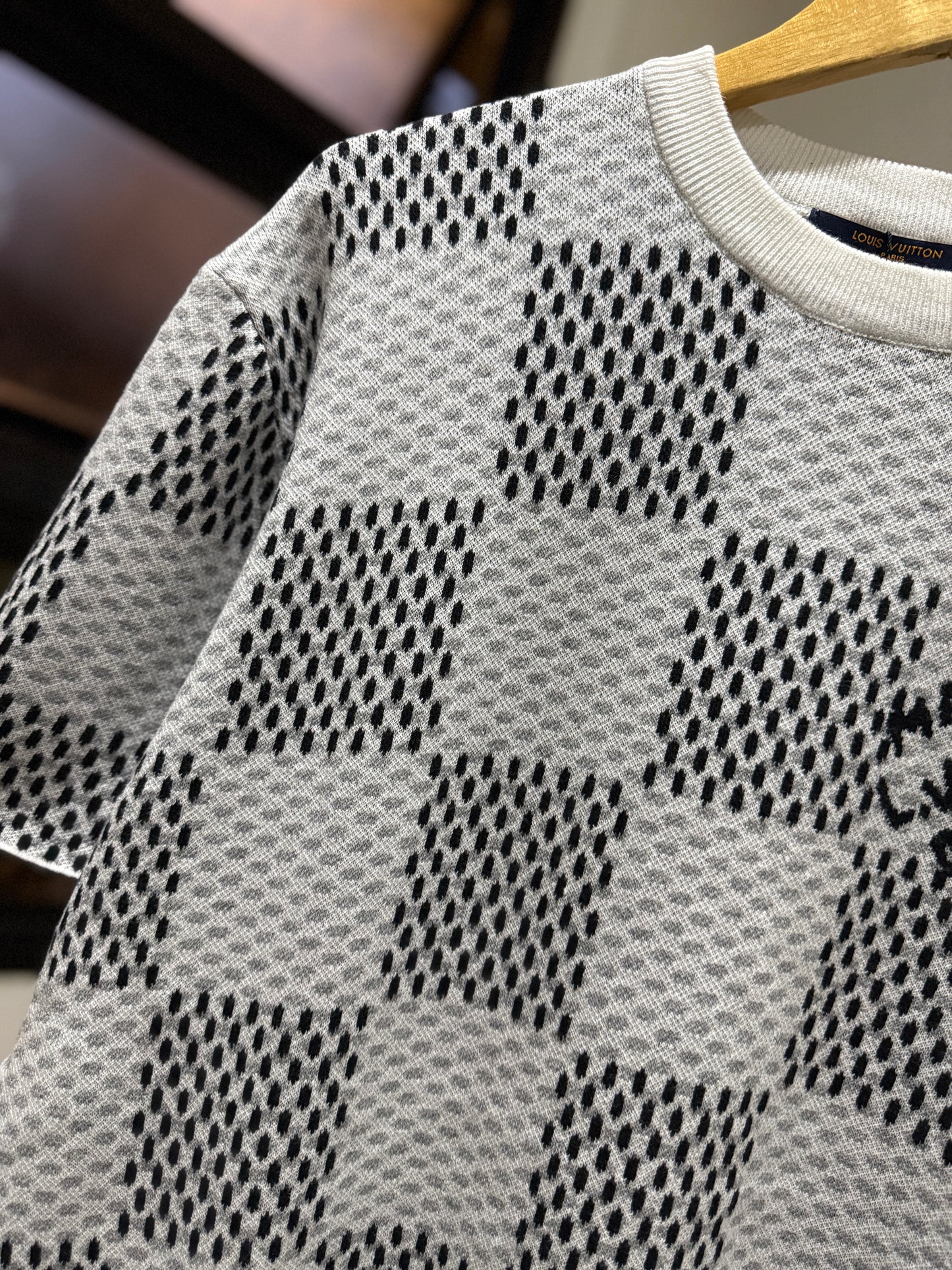 Louis Vuitton Damier Knitted Short-Sleeved T-Shirt
