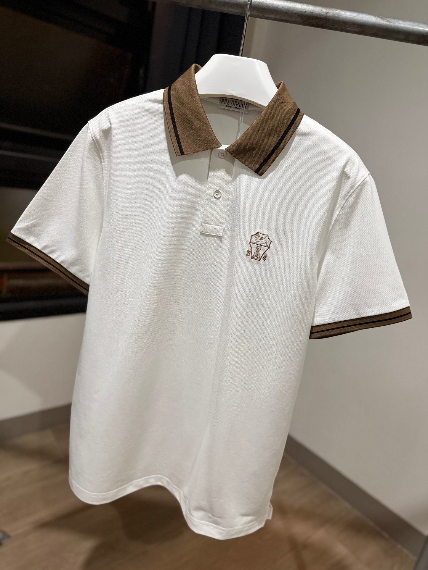Brunello Cucinelli Pique Polo Shirt (White)