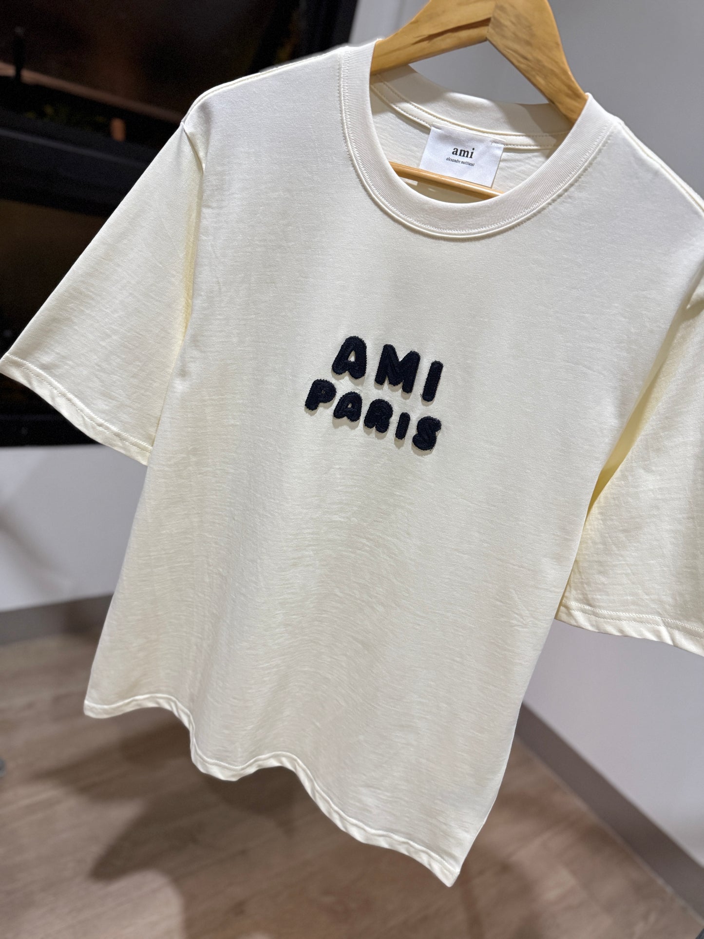 AMI Paris Patch T-Shirt (Cream/Neutral)