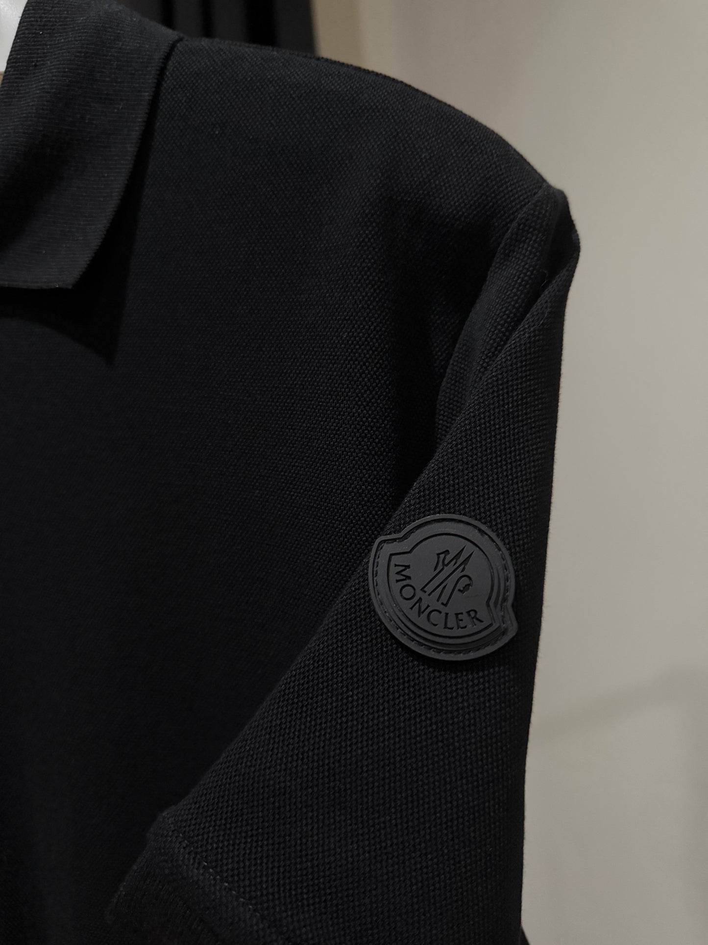 Moncler Half Zip Polo Shirt (Black)