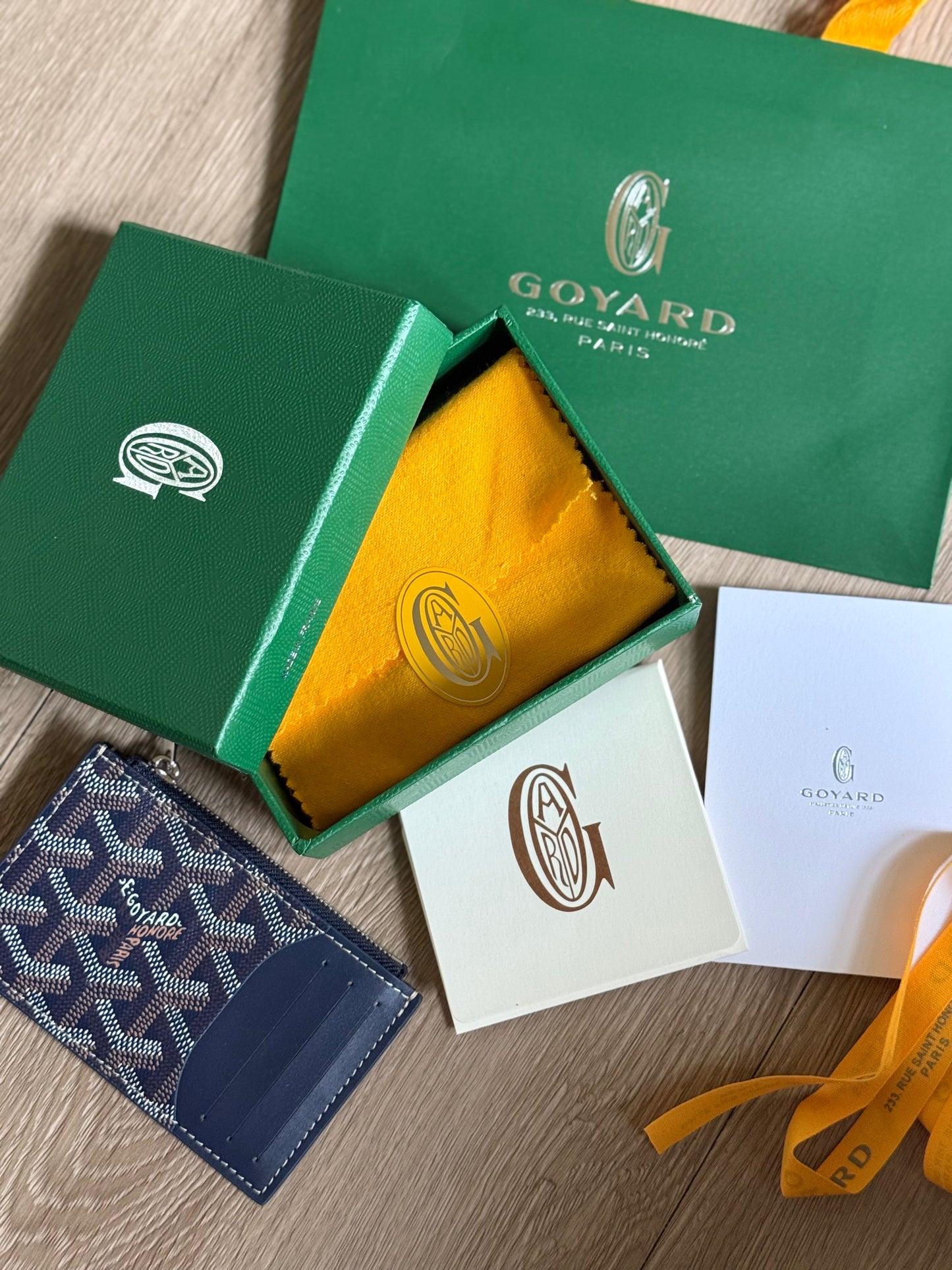 Goyard Bourbon Zipped Card Holder (Navy)