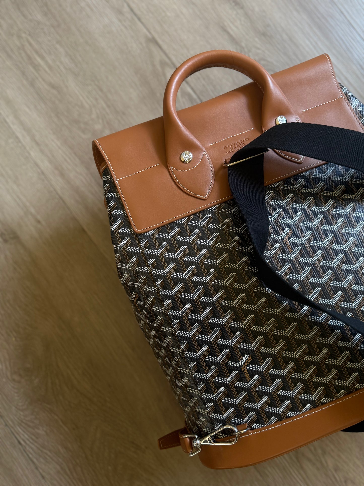 Goyard Alpin MM Backpack (Tan/Black)