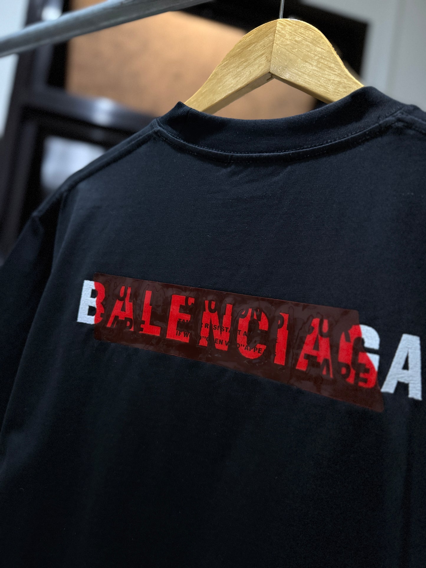 Balenciaga Taped Back T-Shirt (Black)