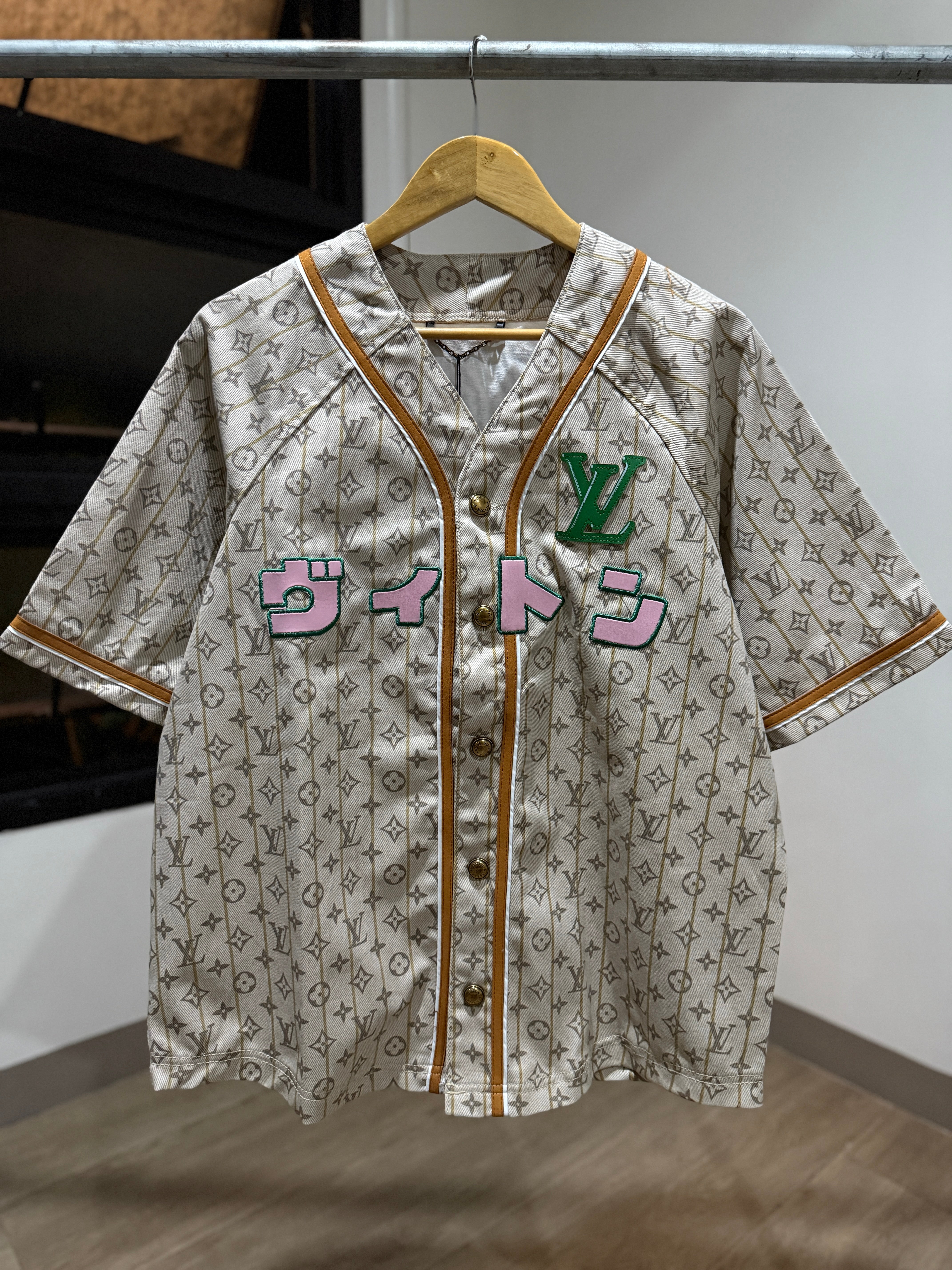Clothes Lv X Supreme Baseball Jersey Louis Vuitton Baseball Jersey