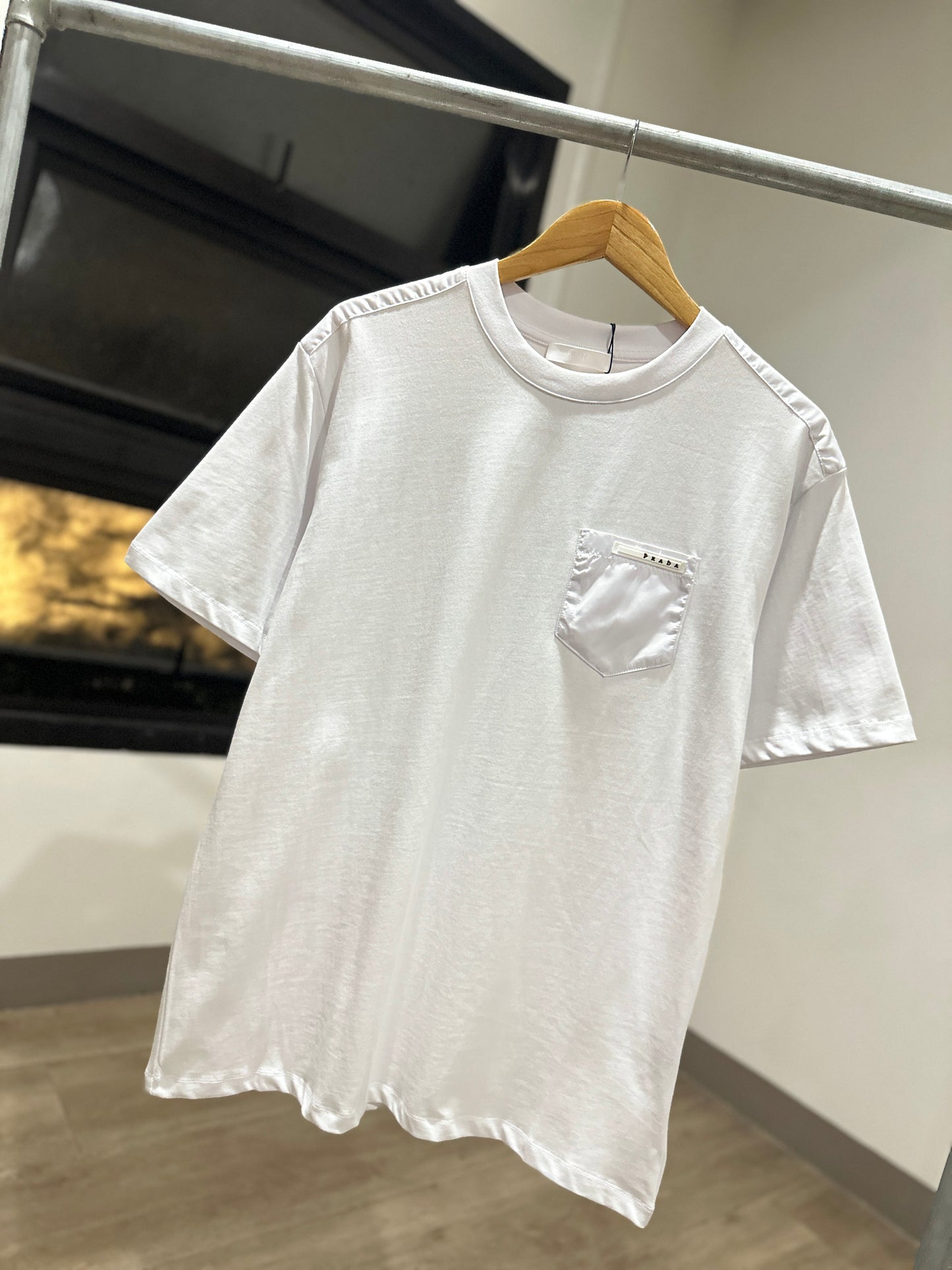 Prada Nylon Pocket T-Shirt (White)
