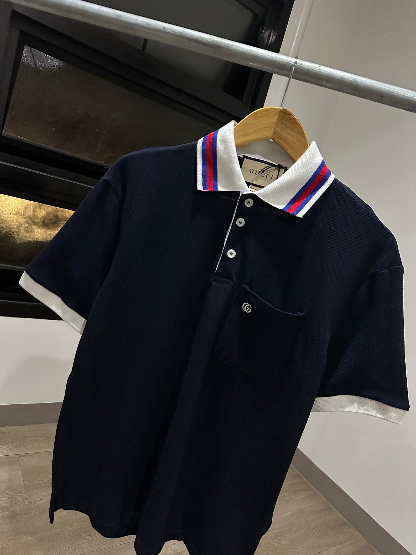Gucci Pocket Double G Polo Shirt (Navy)