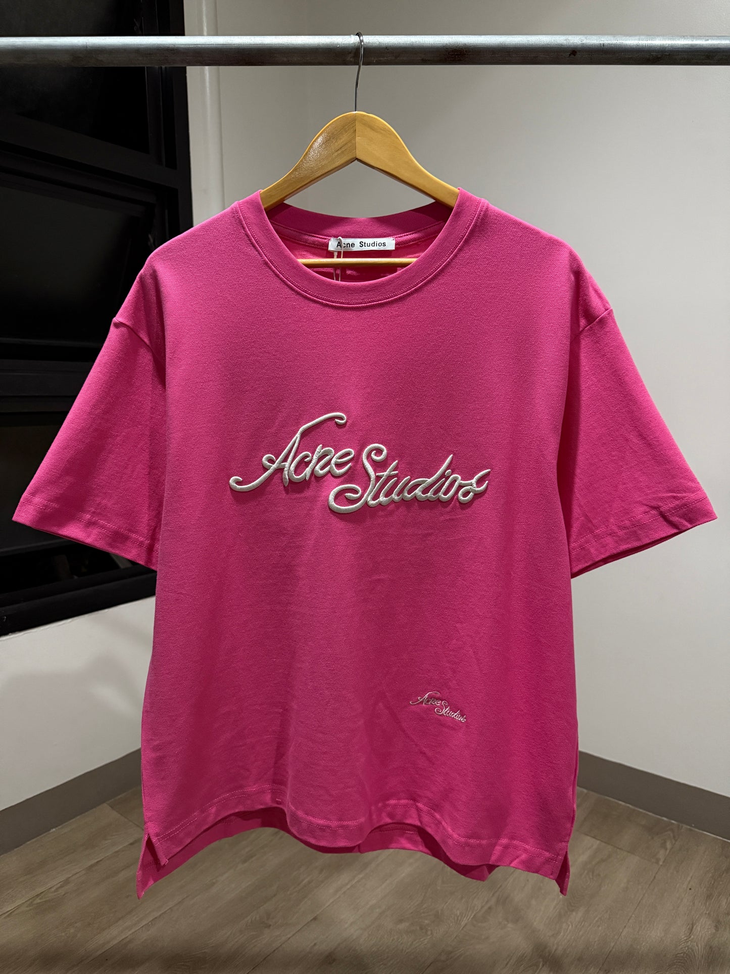 Acne Studios Embroidered T-Shirt (Pink)