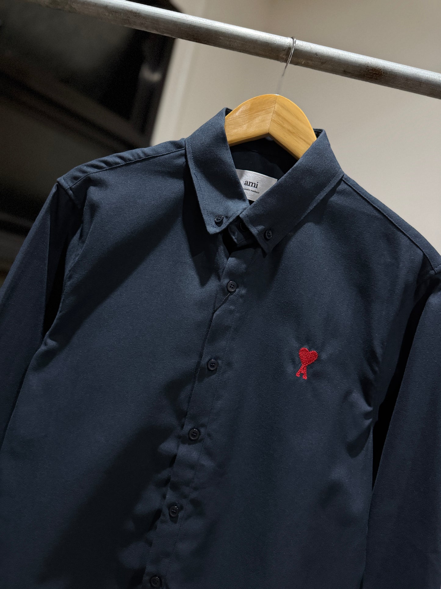 AMI Paris Long-sleeve Button Down (Oxford/Navy)