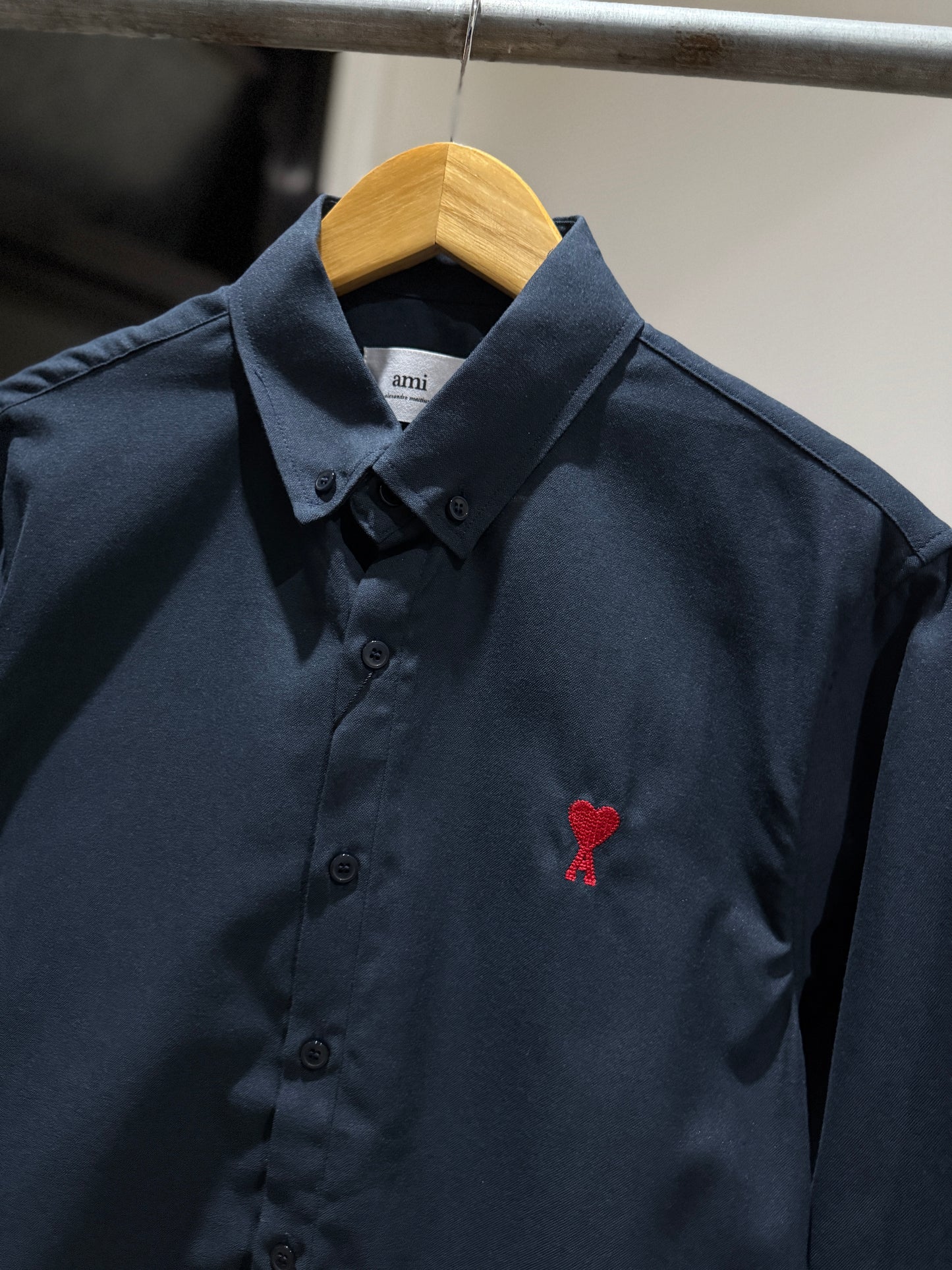 AMI Paris Long-sleeve Button Down (Oxford/Navy)