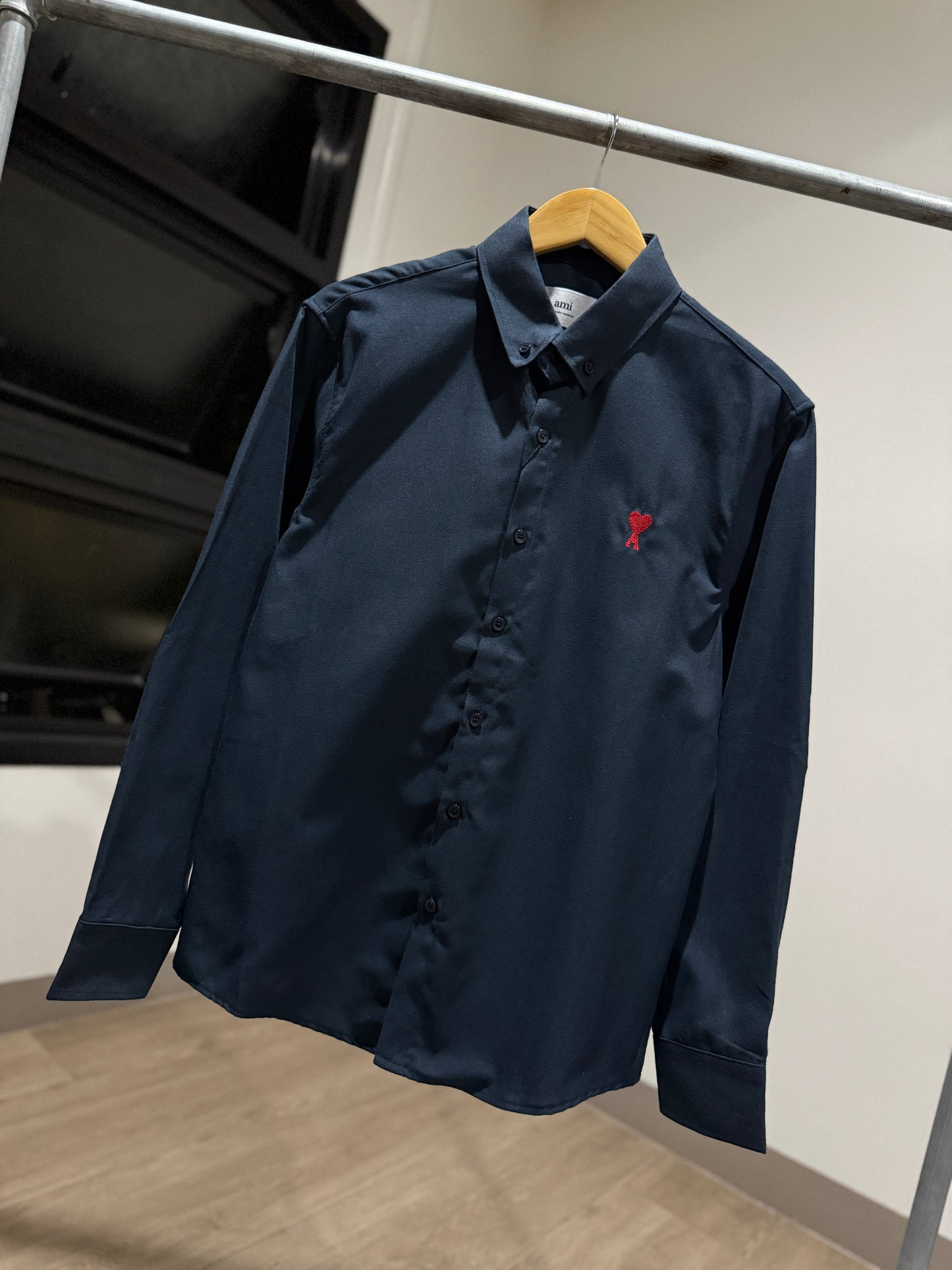 AMI Paris Long-sleeve Button Down (Oxford/Navy)