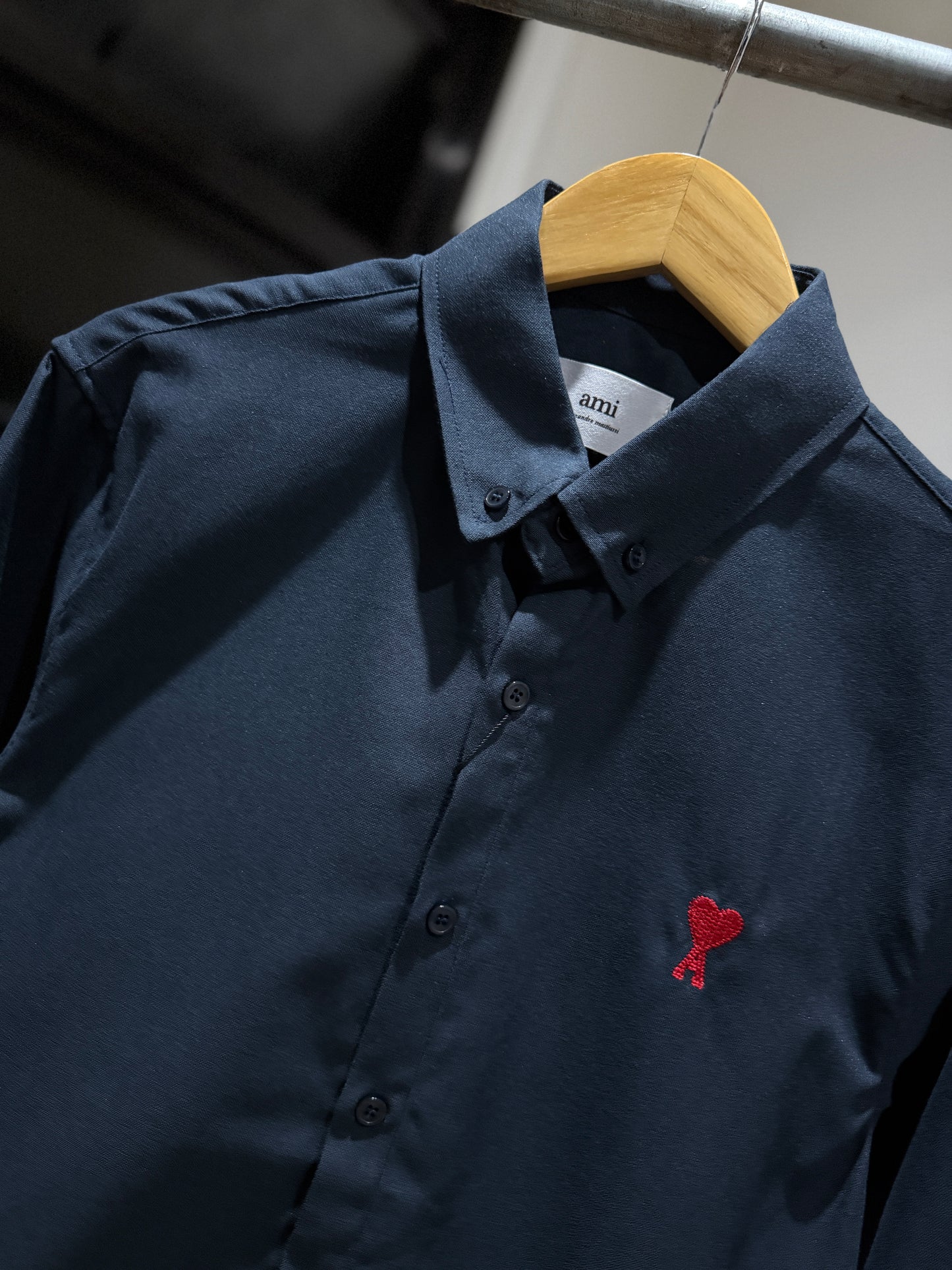 AMI Paris Long-sleeve Button Down (Oxford/Navy)