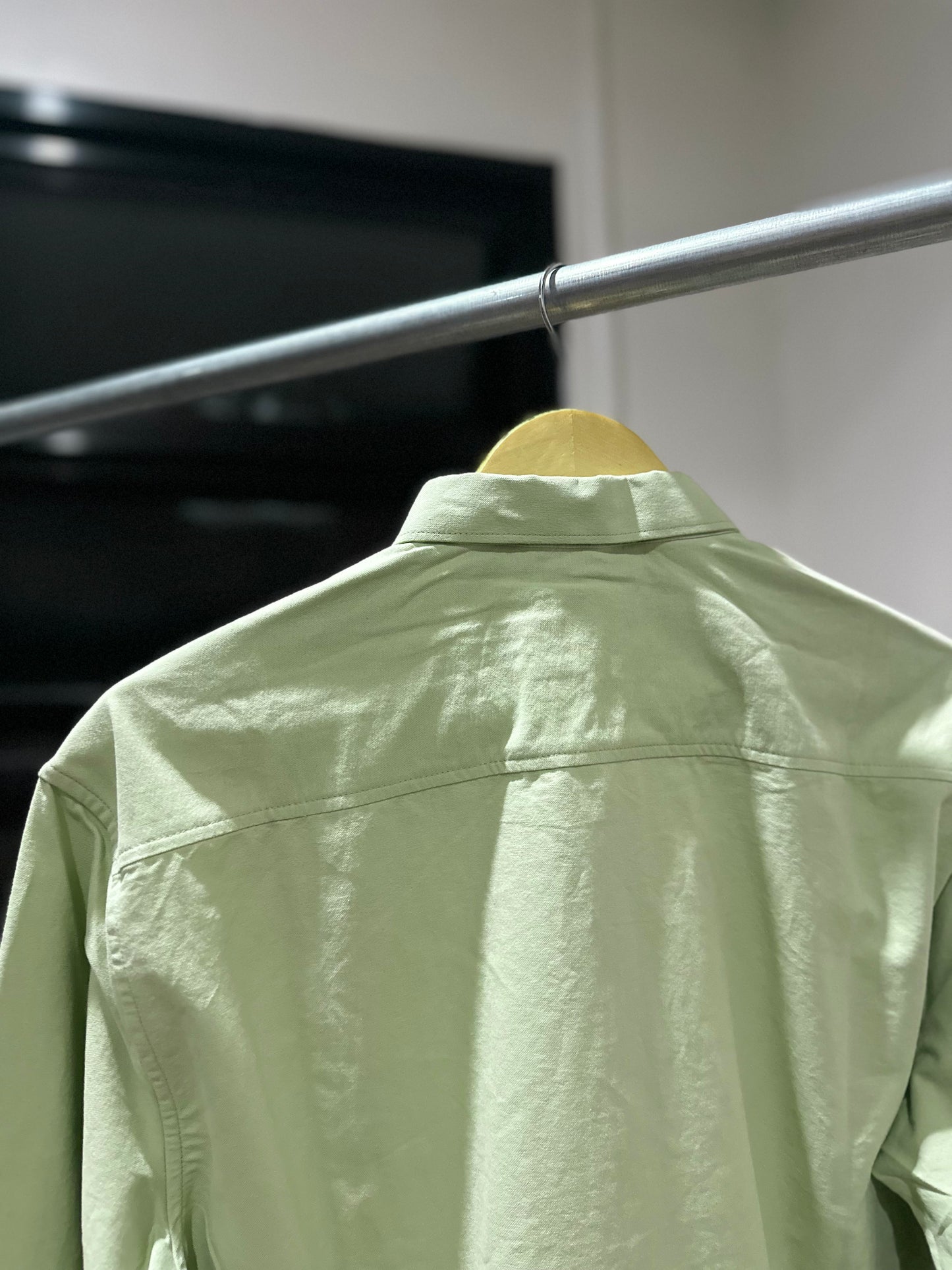AMI Paris Long-sleeve Button Down (Oxford/Green)