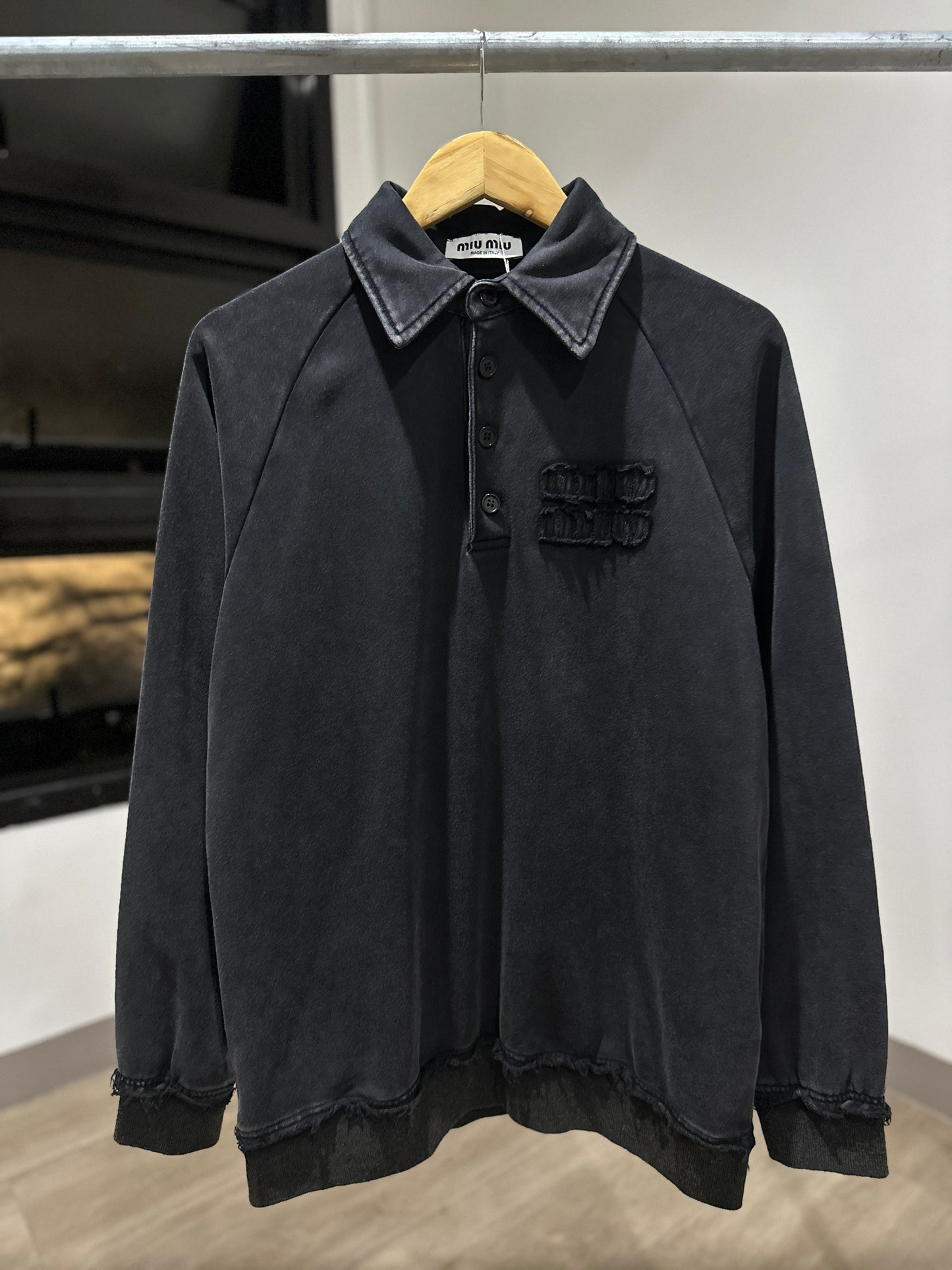 MiuMiu Logo Patch Polo Sweatshirt