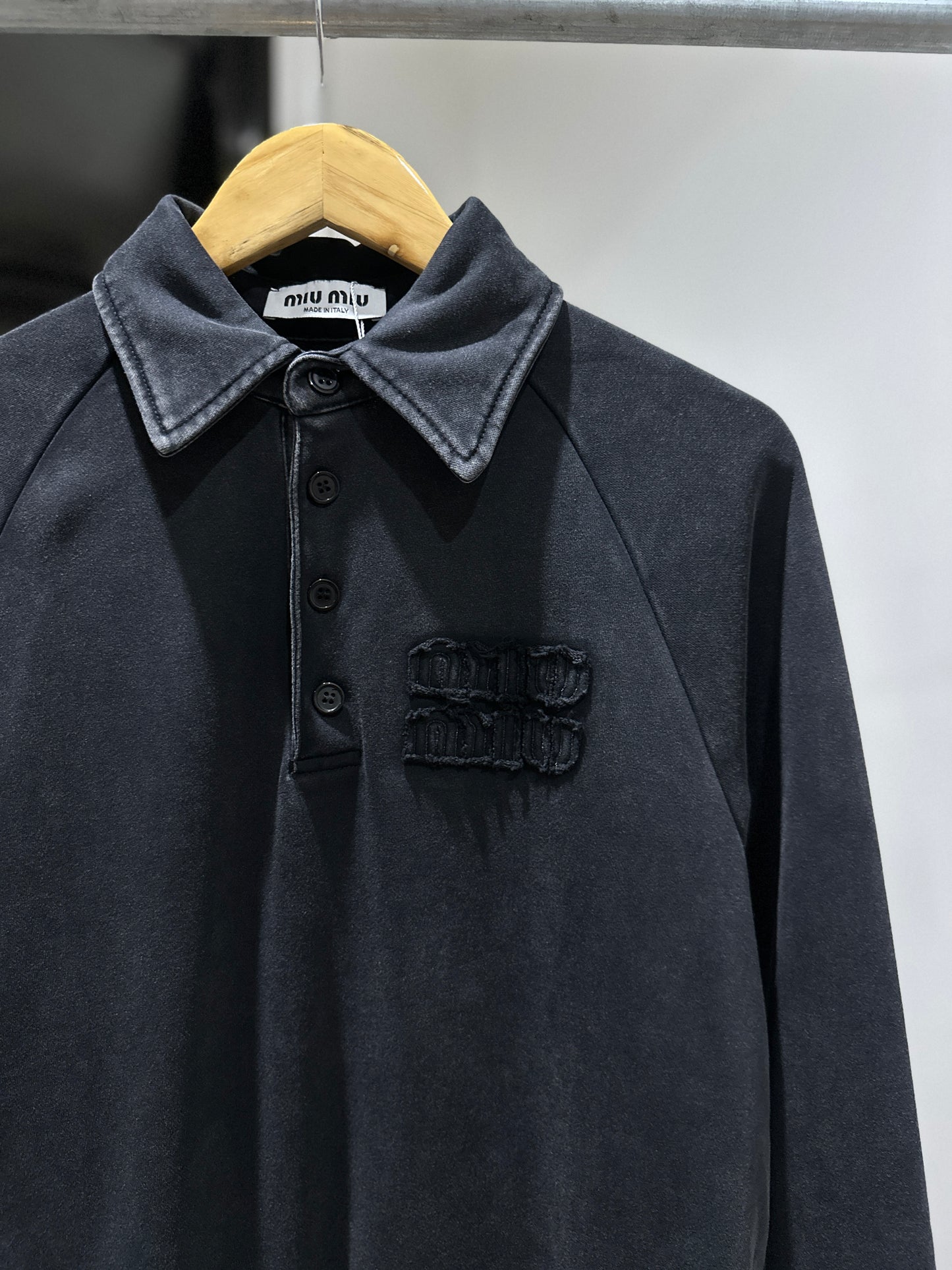 MiuMiu Logo Patch Polo Sweatshirt