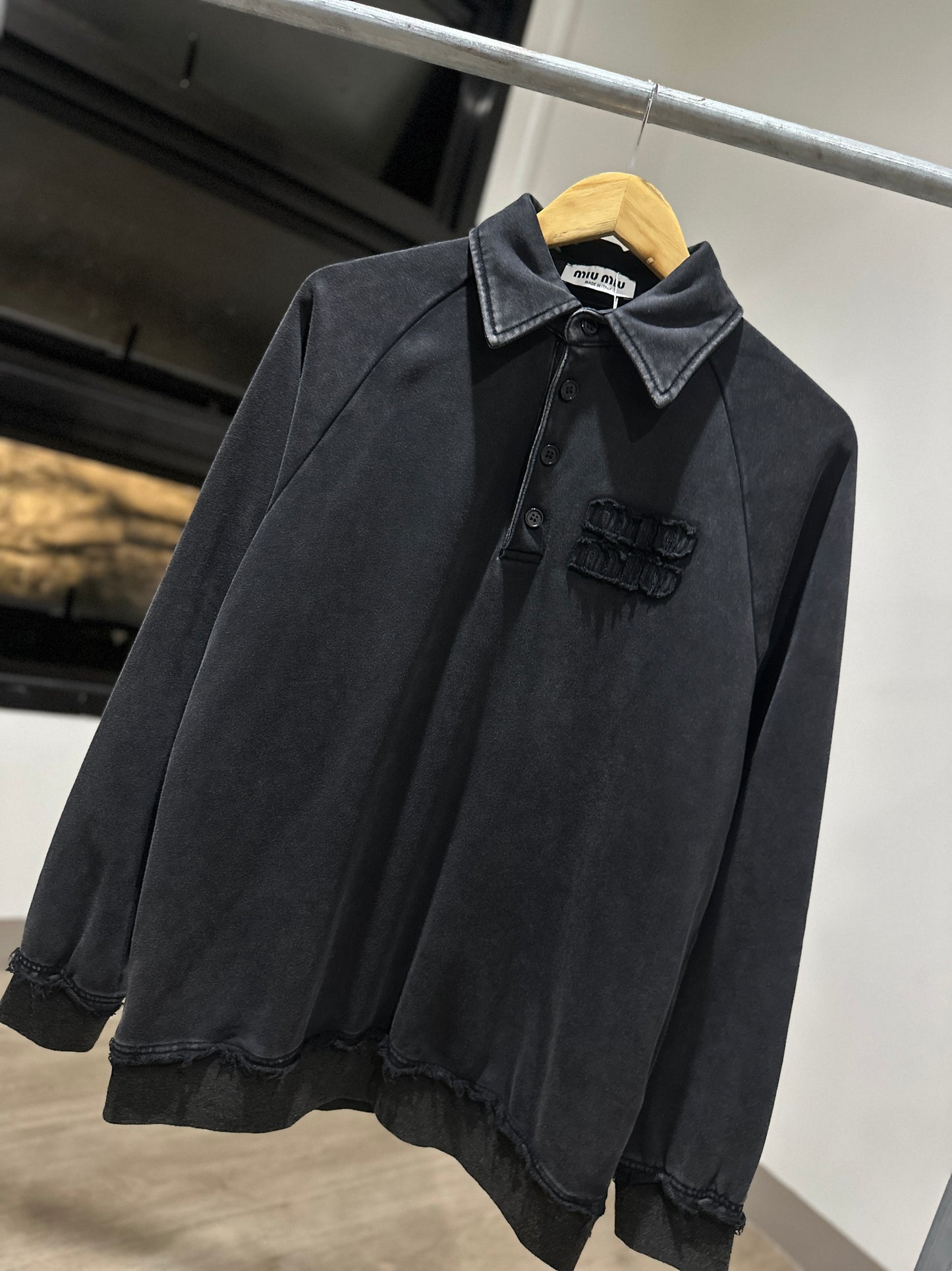 MiuMiu Logo Patch Polo Sweatshirt