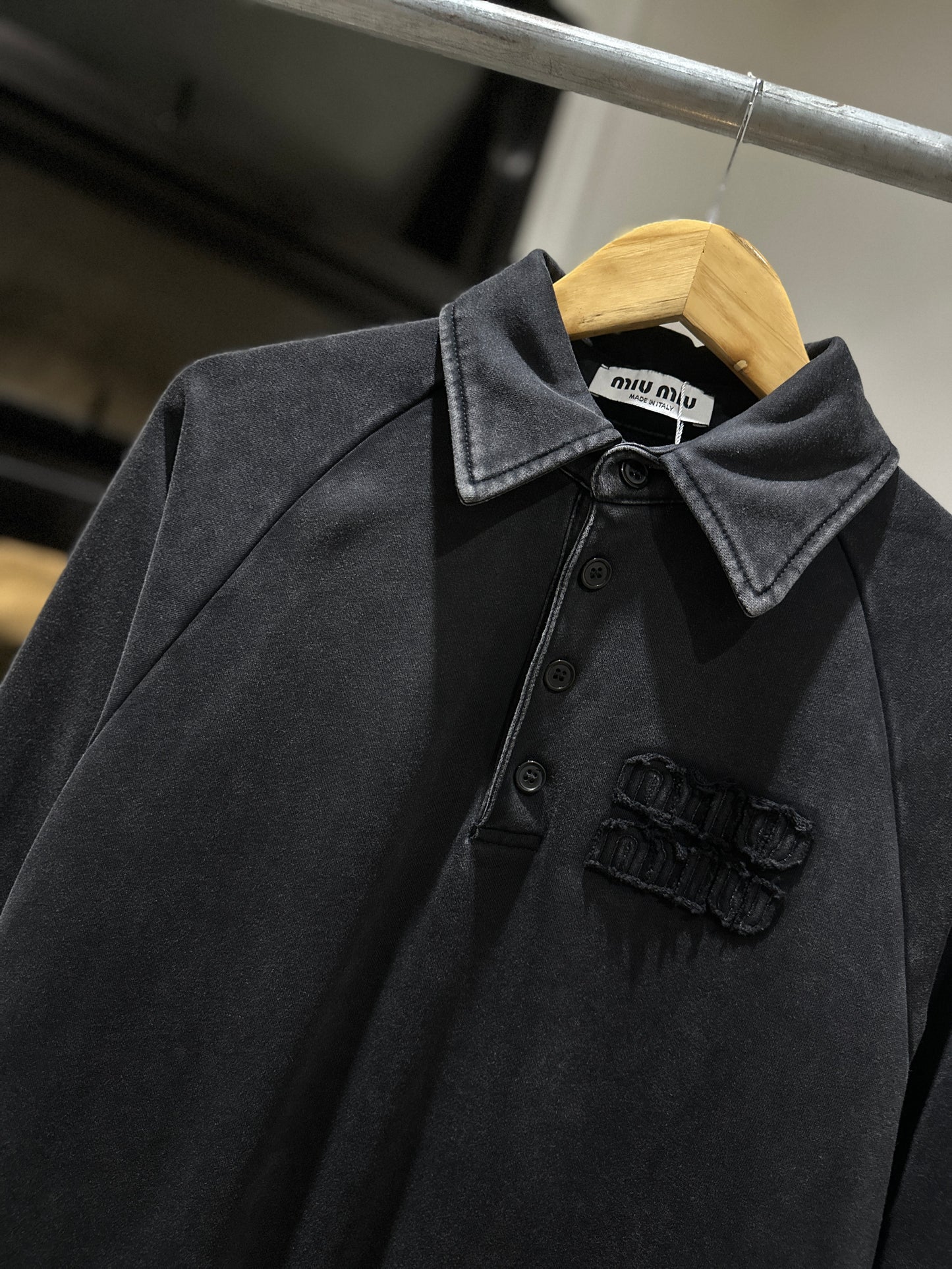 MiuMiu Logo Patch Polo Sweatshirt