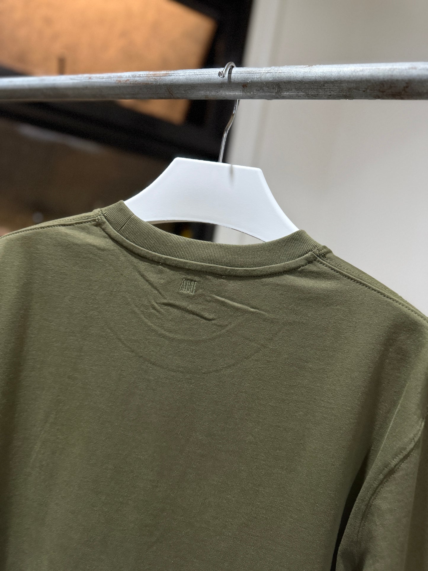 AMI de Coeur Embossed Logo T-Shirt (Sage Green)