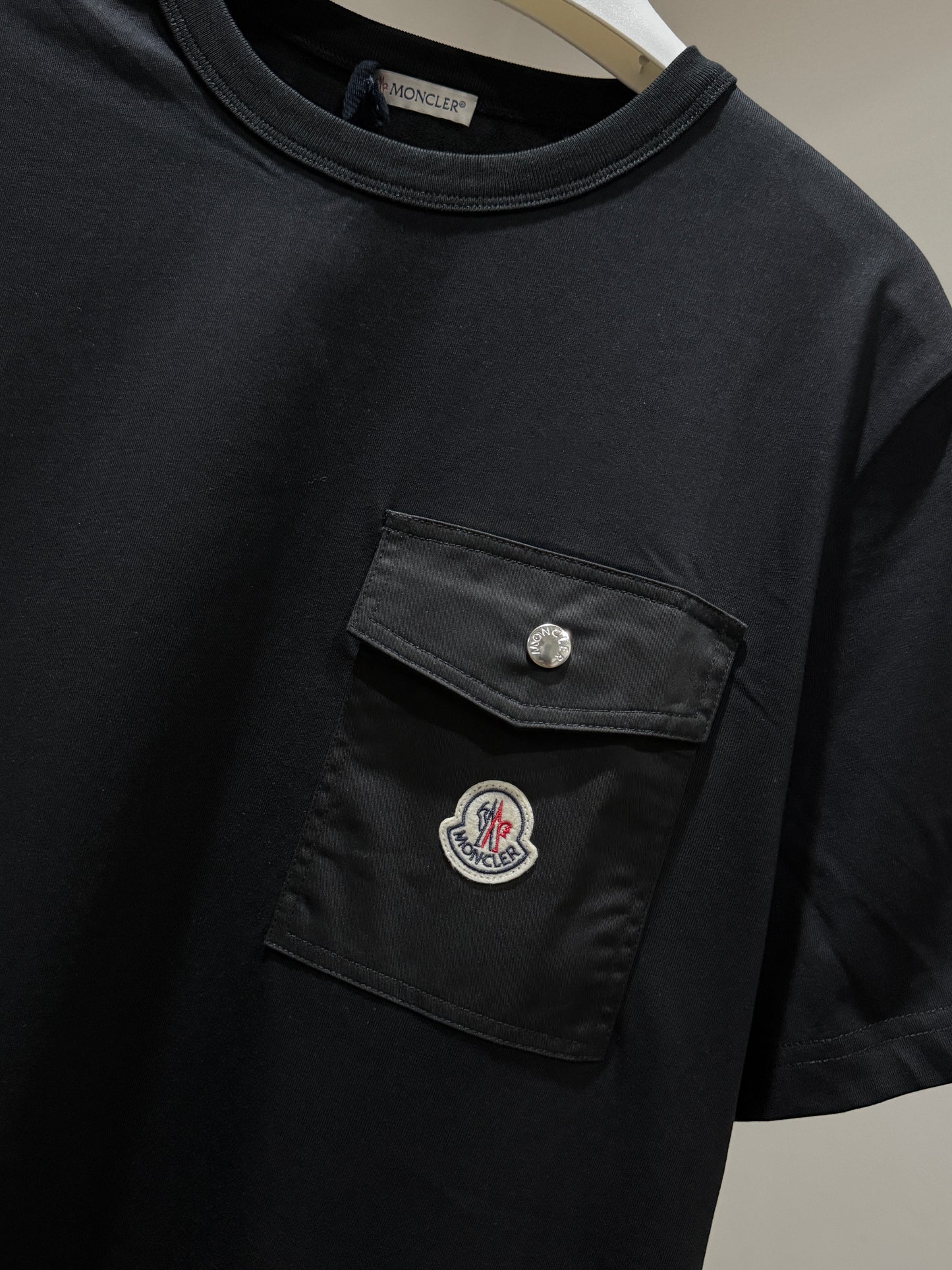 Moncler Cotton Pocket T-Shirt (Black)