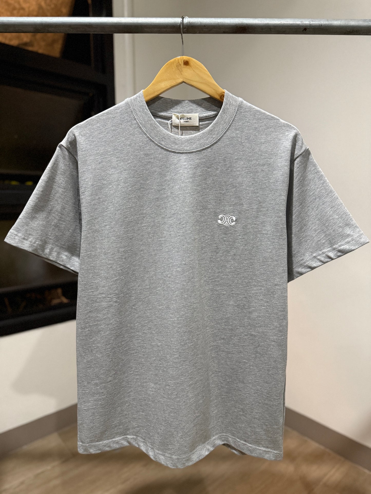 Celine Classic Logo T-Shirt (Heather Gray)
