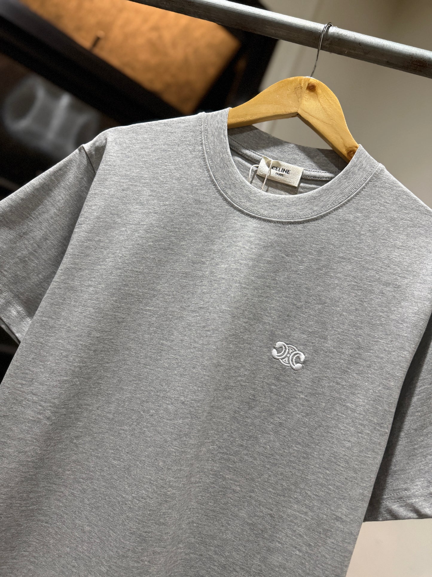 Celine Classic Logo T-Shirt (Heather Gray)