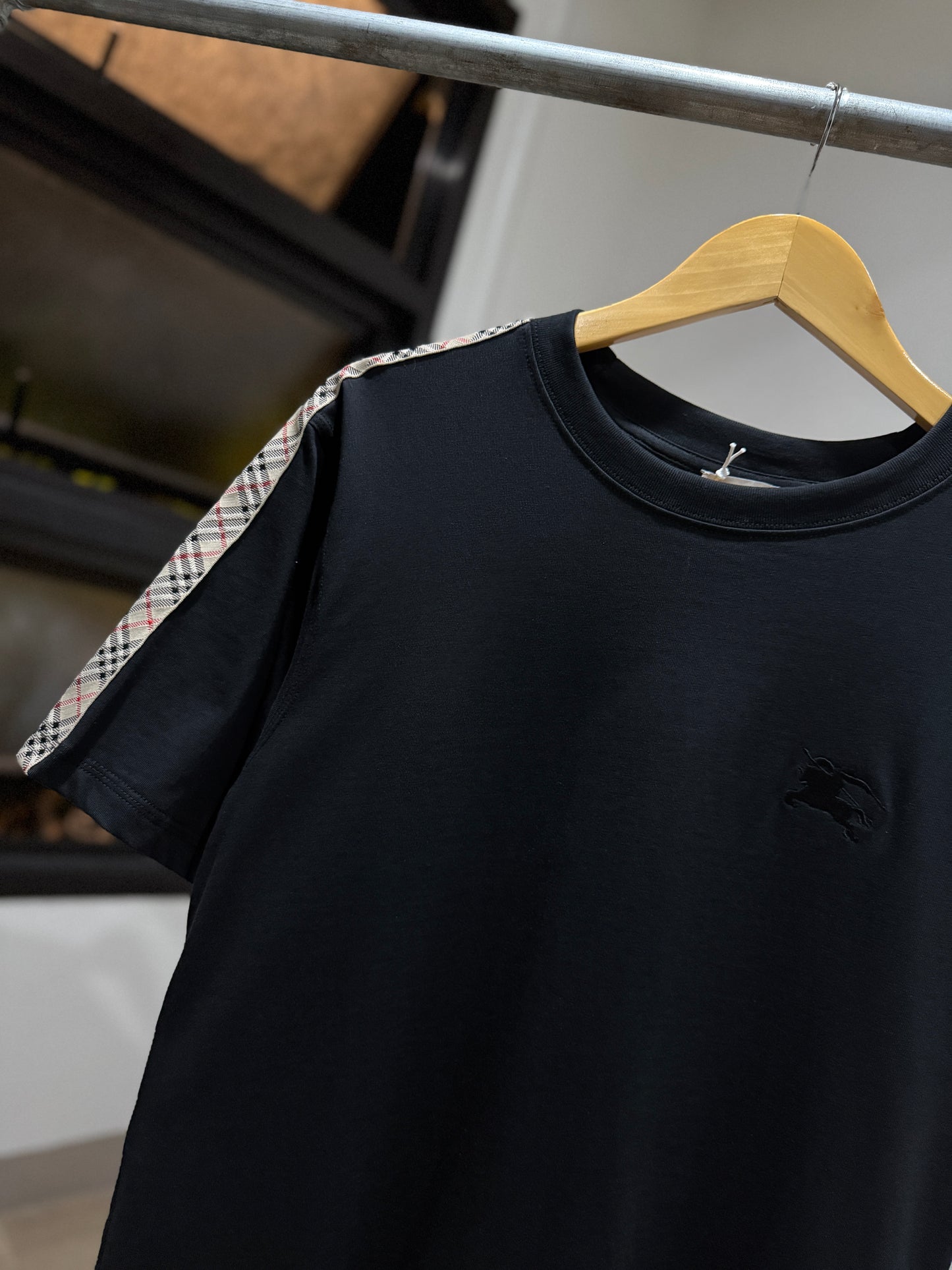 Burberry Checkered Trim T-Shirt