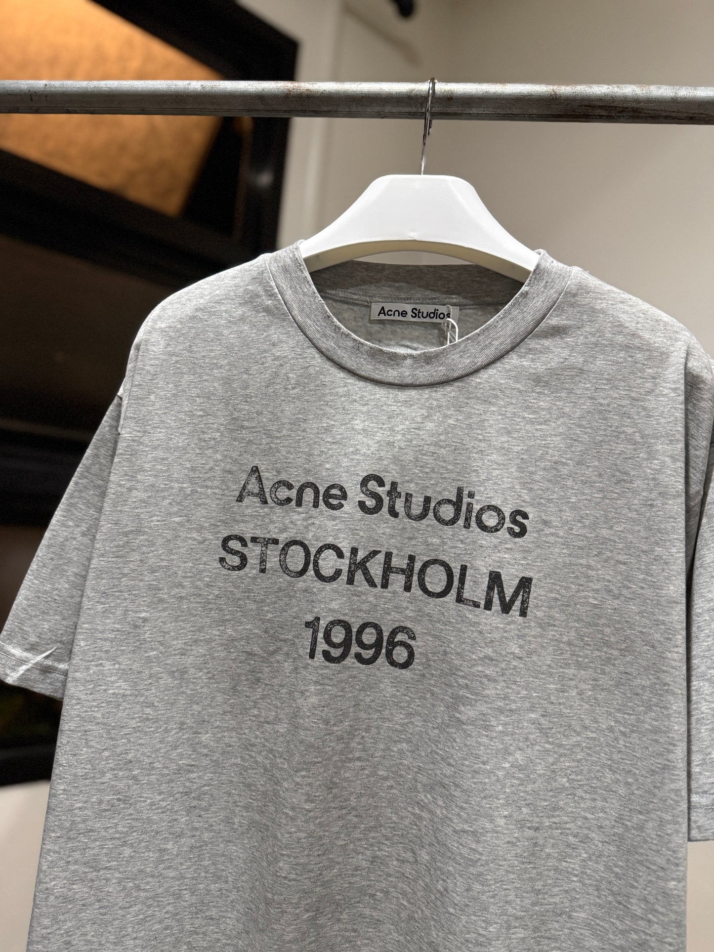 Acne Studios Relaxed Fit Logo T-Shirt (Gray)