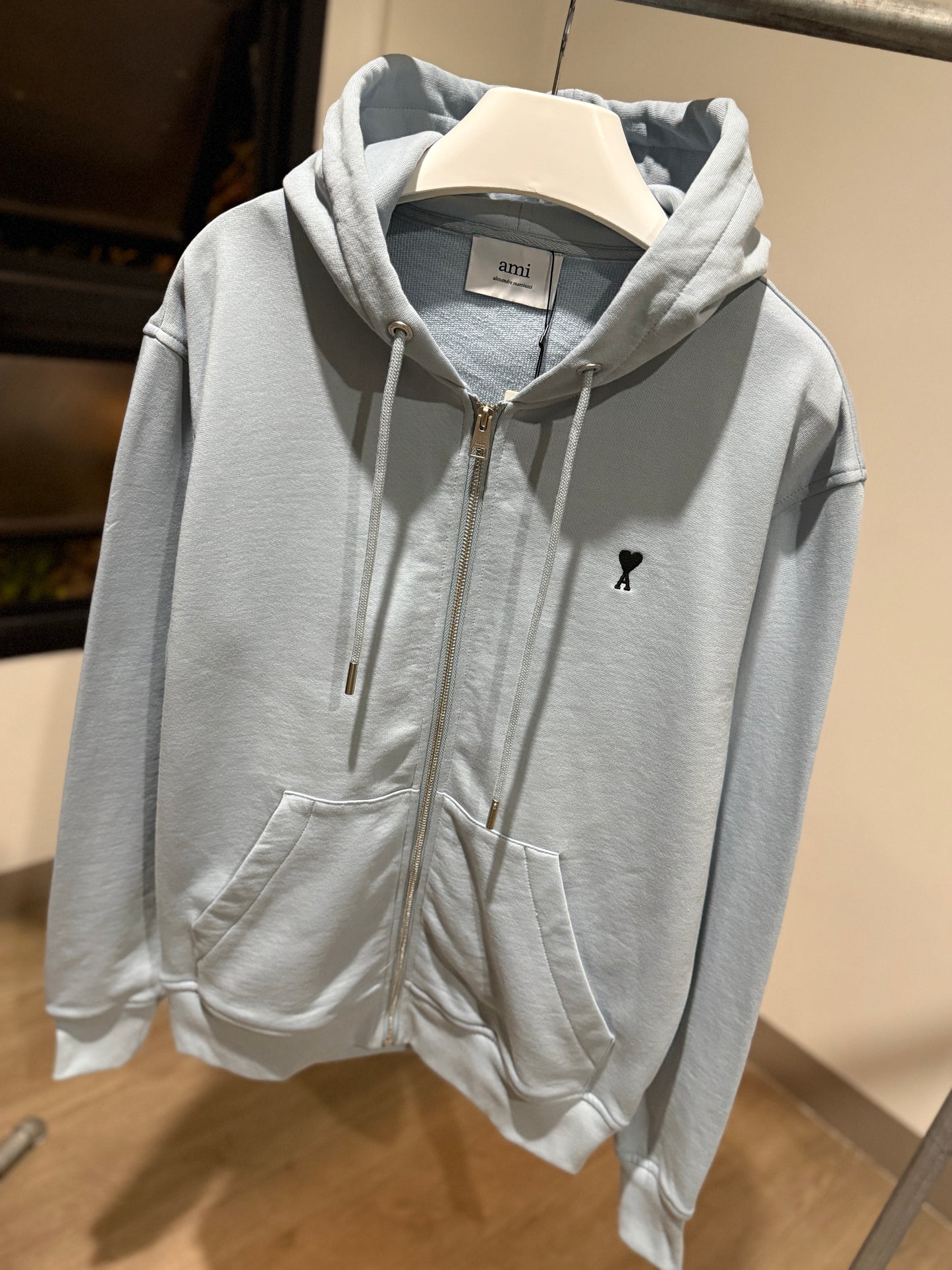 AMI de Coeur Cotton Zipped Hoodie (Sky Blue)