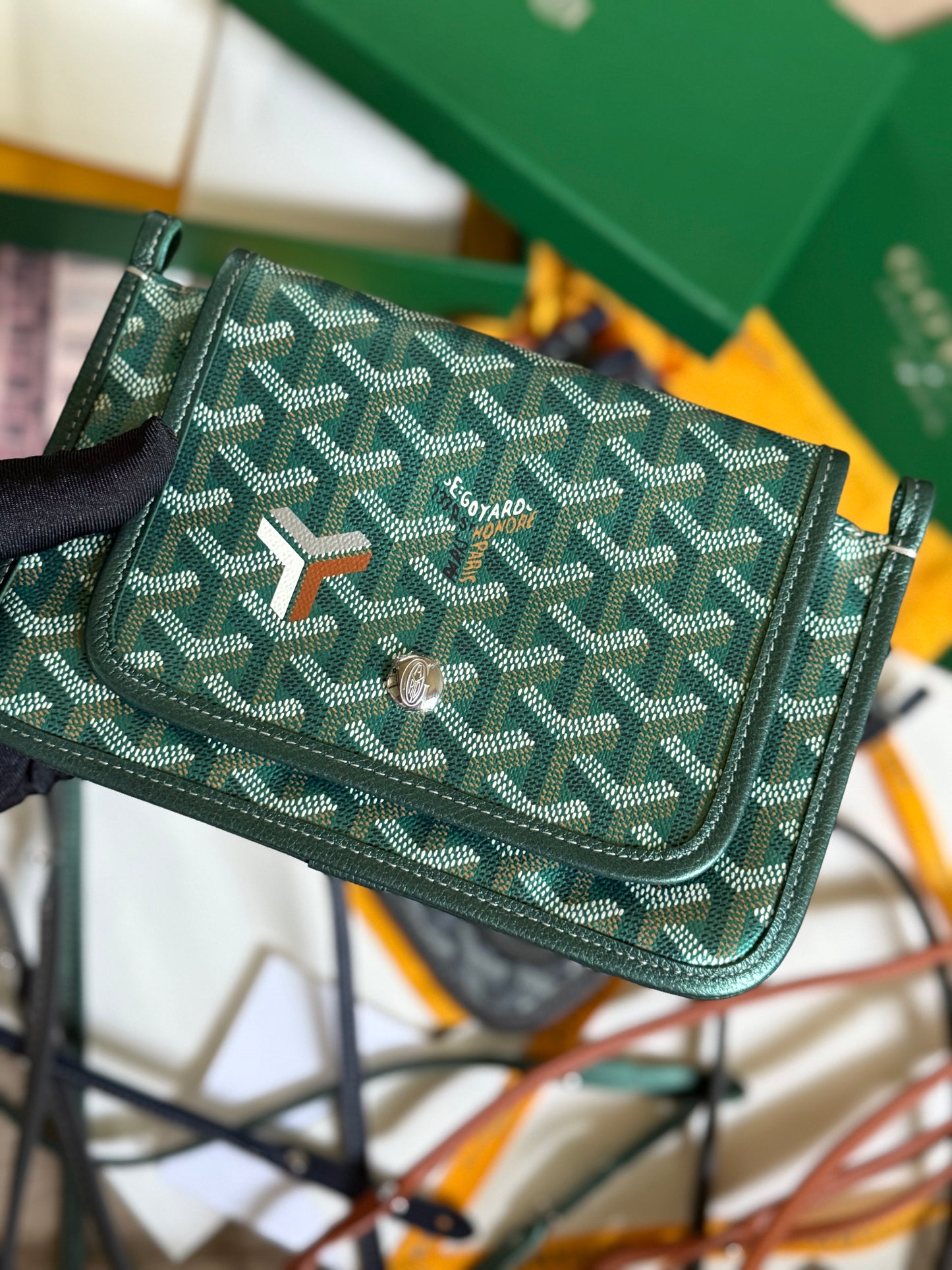 Goyard Plumet Pocket Wallet (Sling/Green)