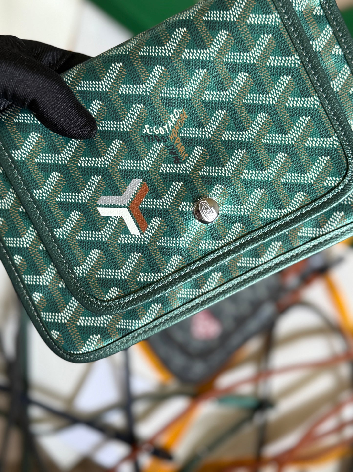 Goyard Plumet Pocket Wallet (Sling/Green)