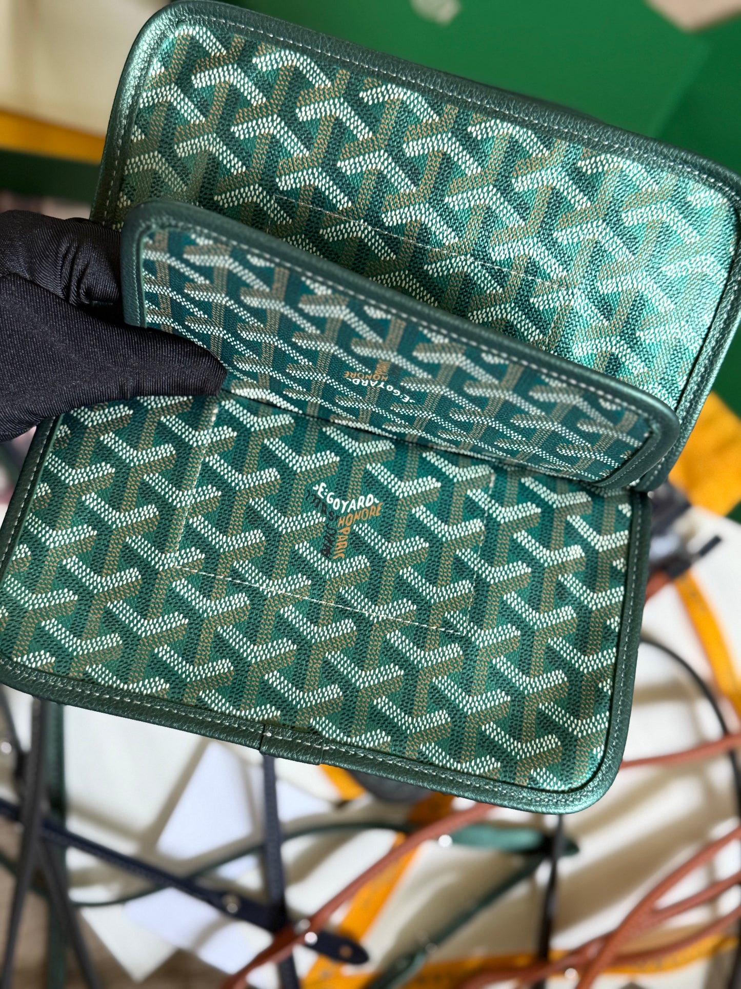 Goyard Plumet Pocket Wallet (Sling/Green)