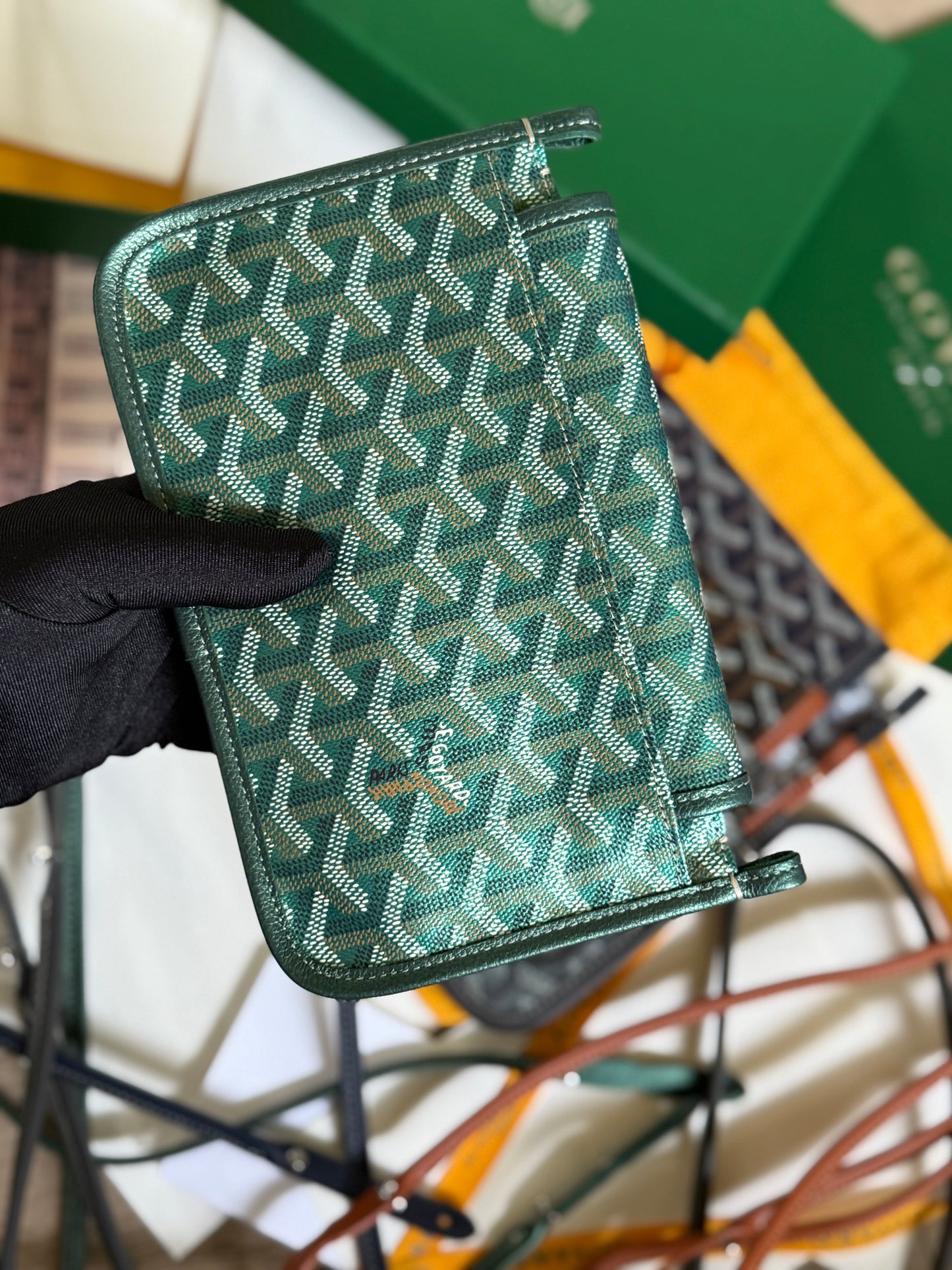 Goyard Plumet Pocket Wallet (Sling/Green)