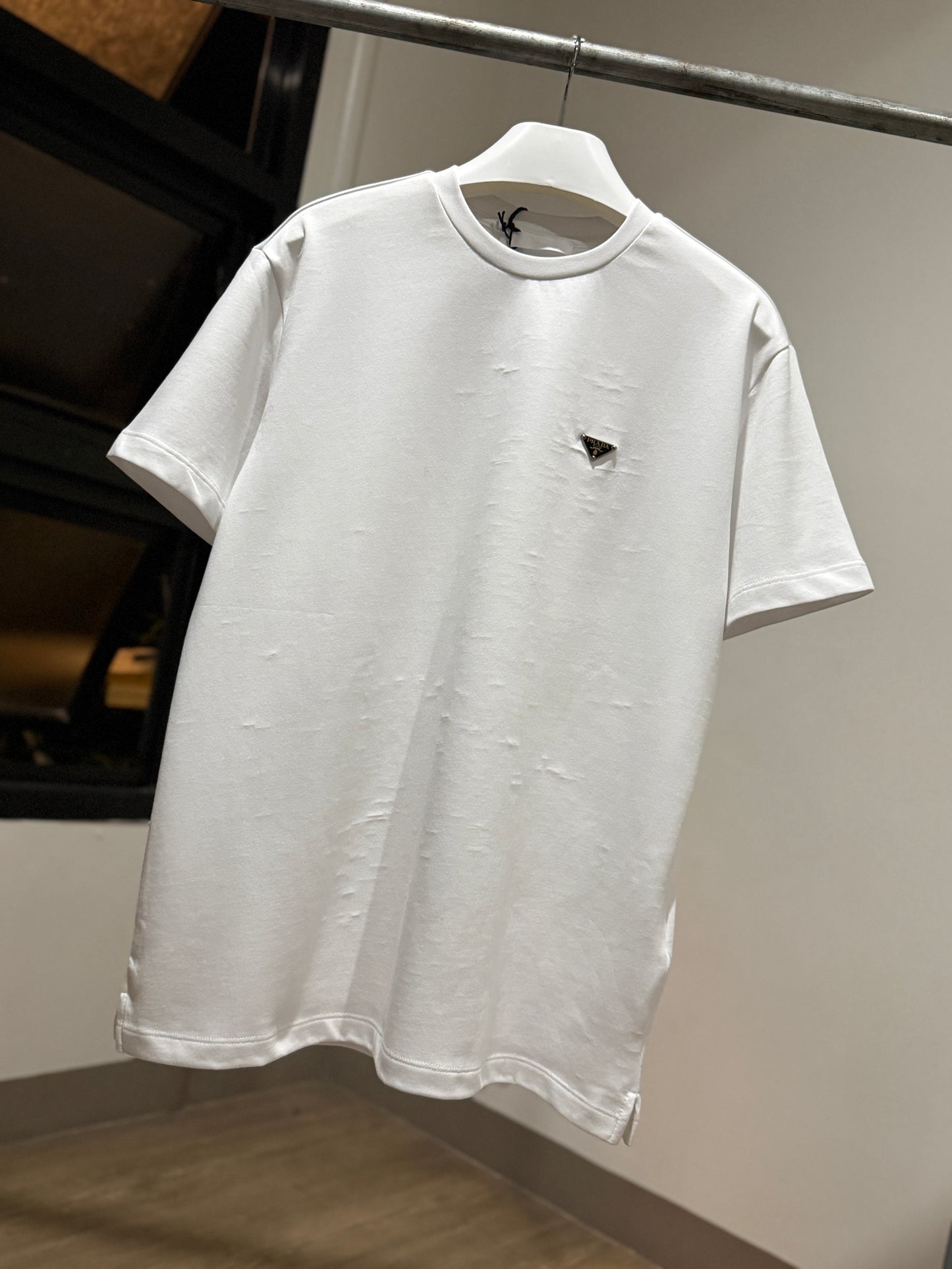 Prada Cotton T-Shirt (Small Logo/White)