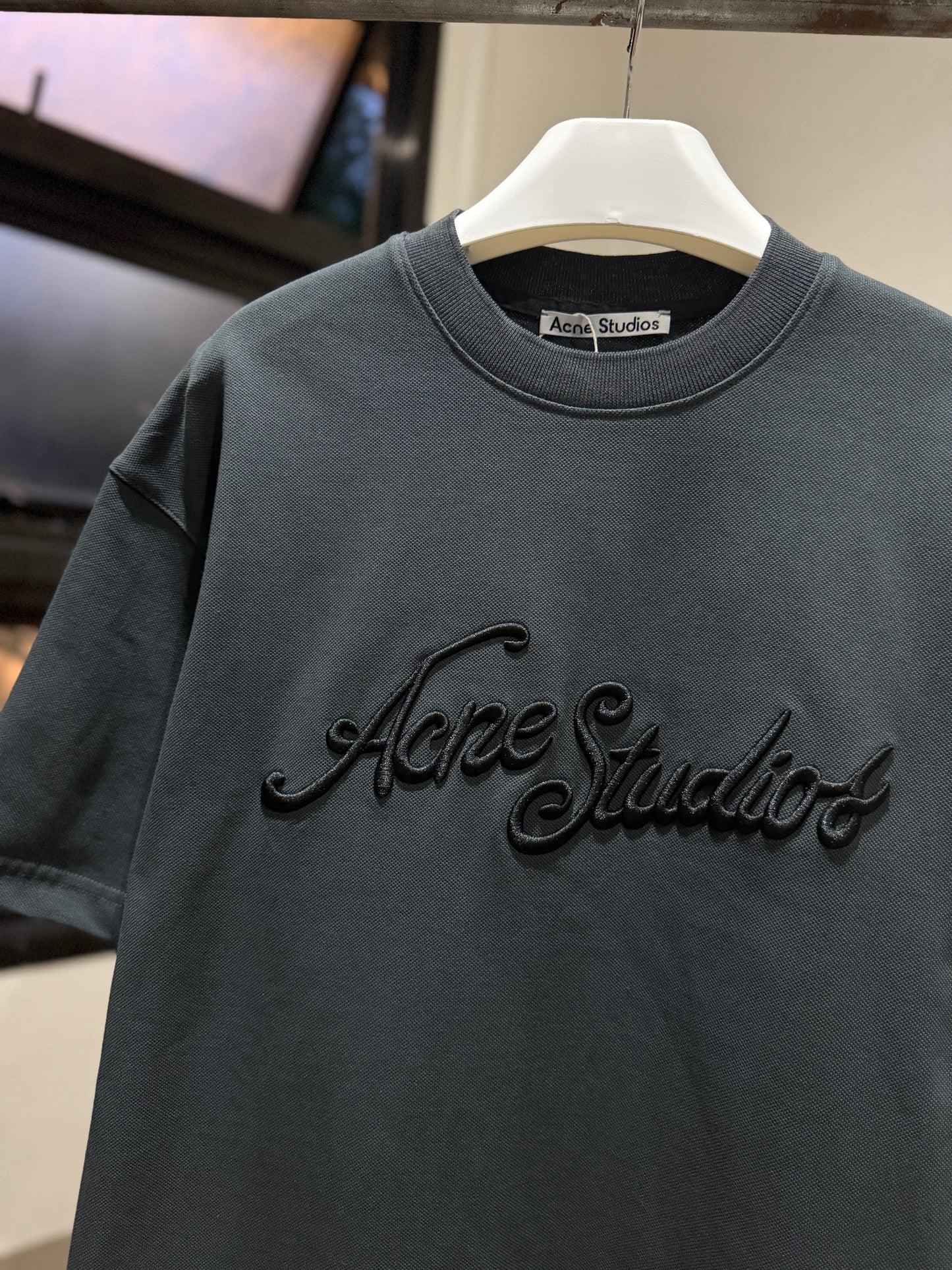 Acne Studios Embroidered Logo T-Shirt (Anthracite)