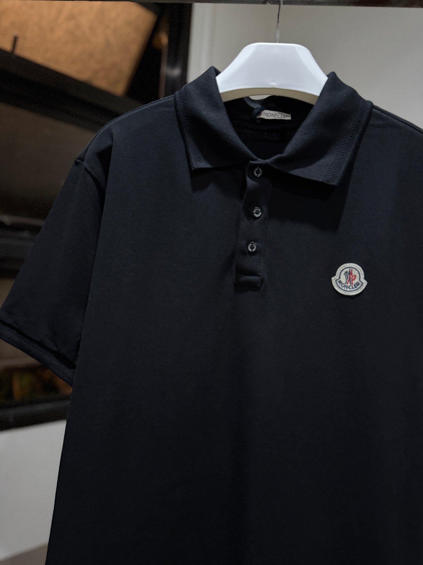 Moncler Cotton Piquet Polo Shirt (Black)