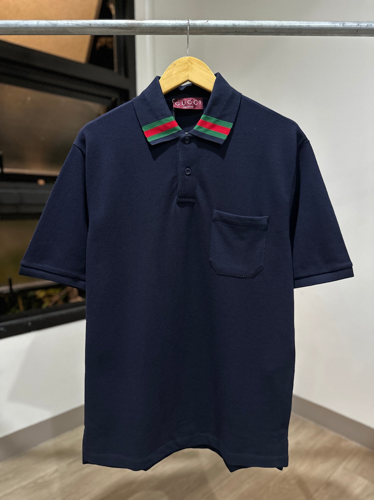 Gucci Pocket Web Collar Polo Shirt