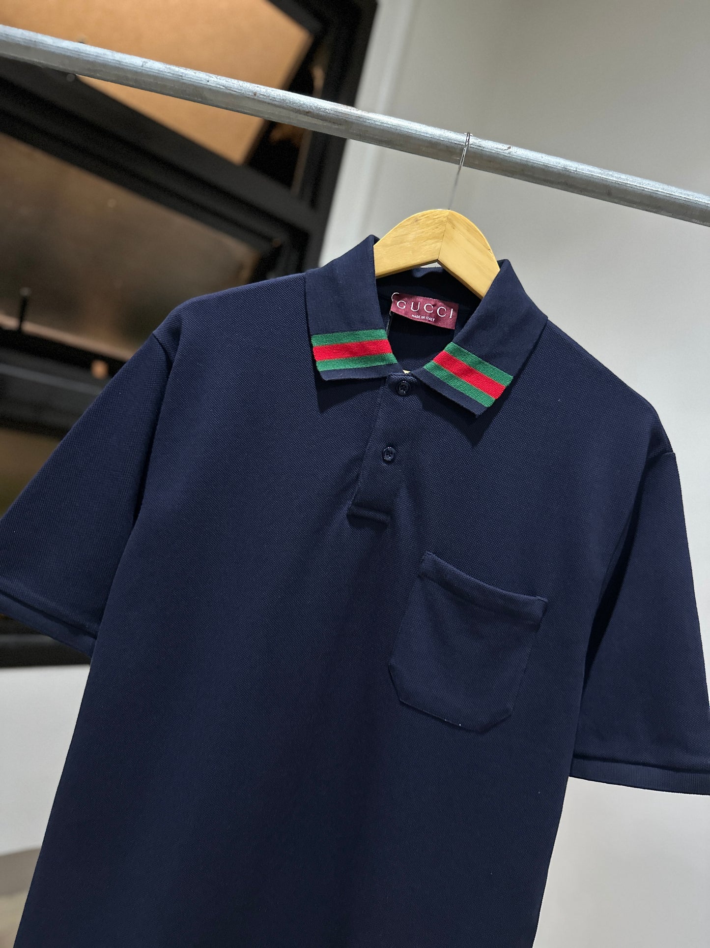 Gucci Pocket Web Collar Polo Shirt