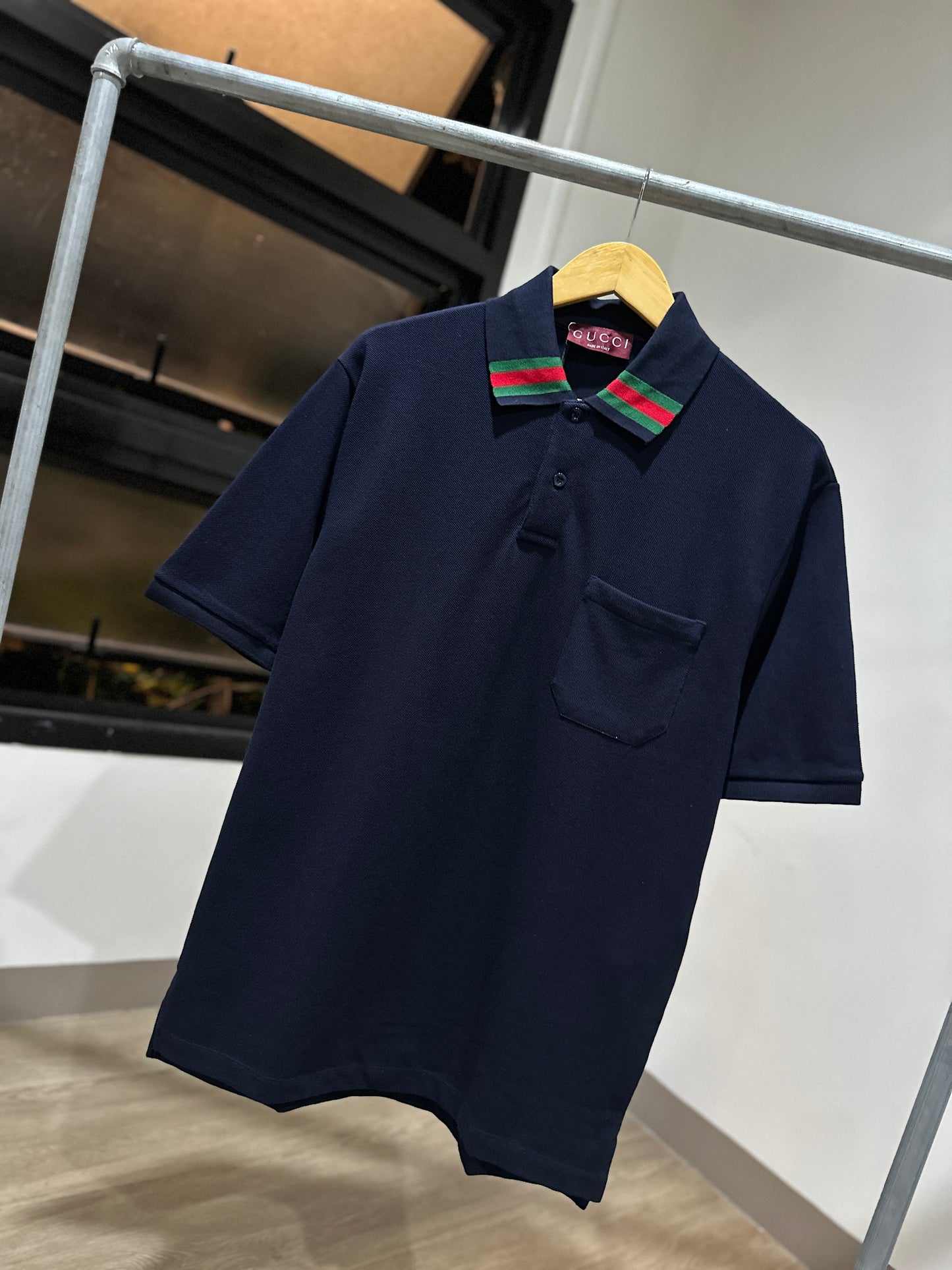 Gucci Pocket Web Collar Polo Shirt
