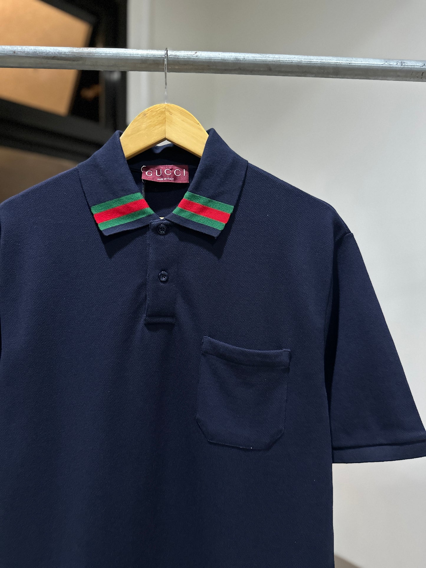 Gucci Pocket Web Collar Polo Shirt