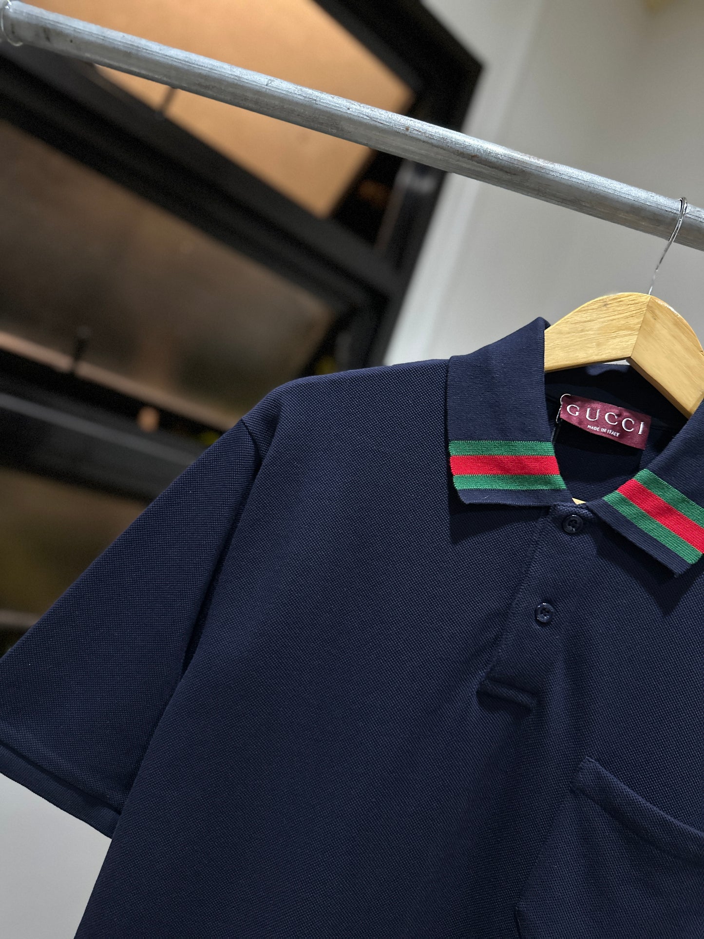 Gucci Pocket Web Collar Polo Shirt