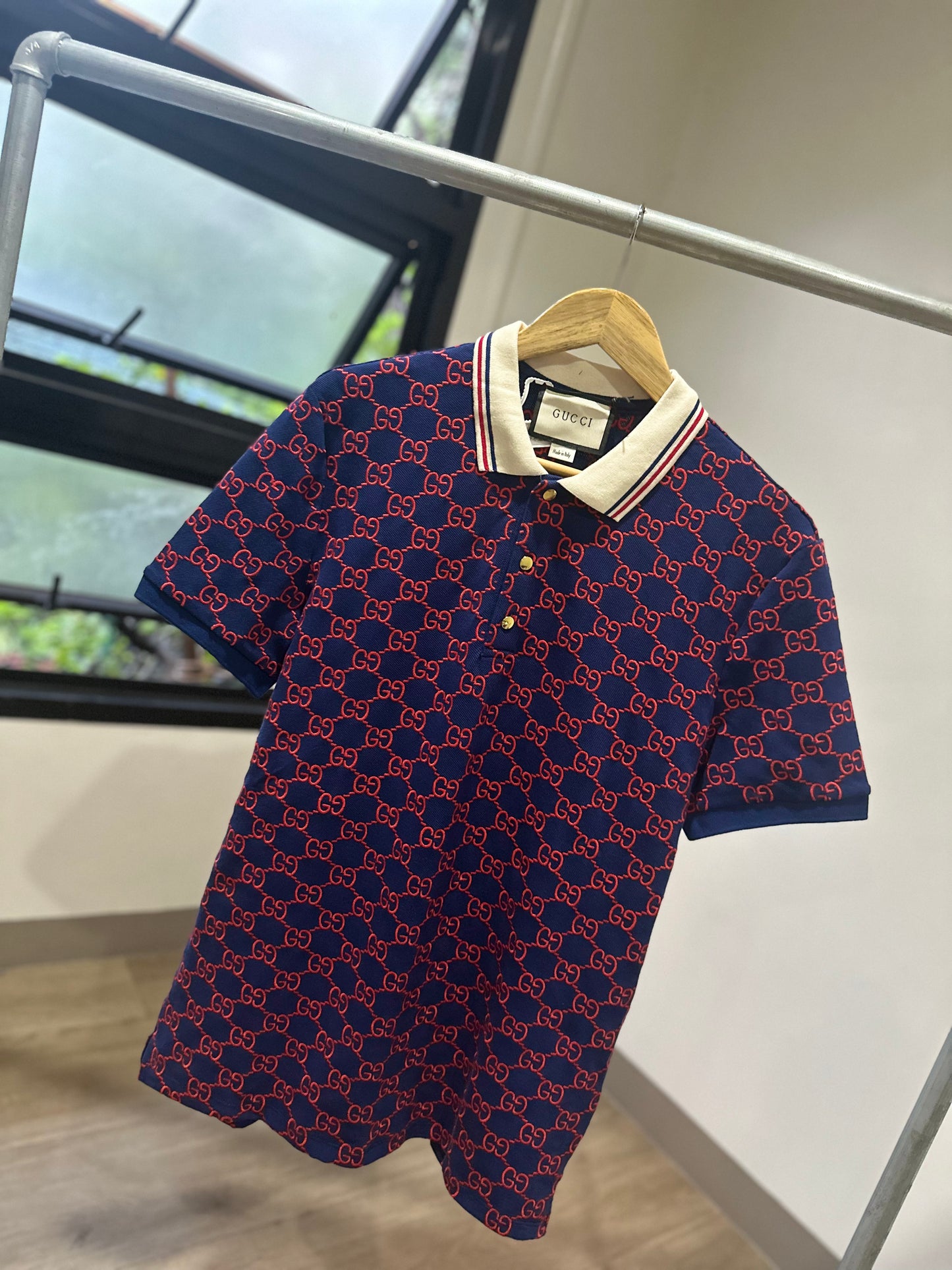 Gucci Stretch Polo Shirt (Blue/Red)