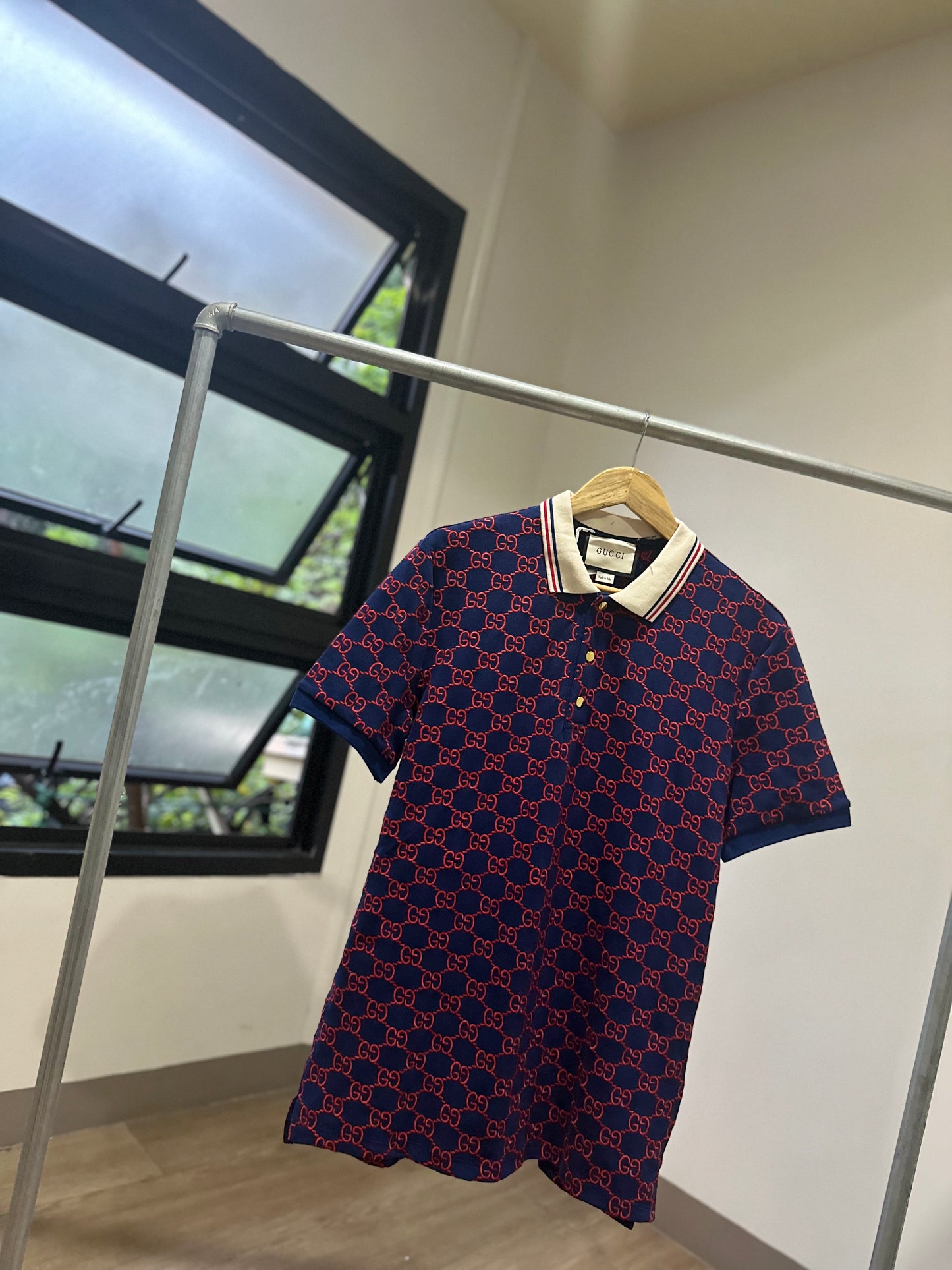 Gucci Stretch Polo Shirt (Blue/Red)