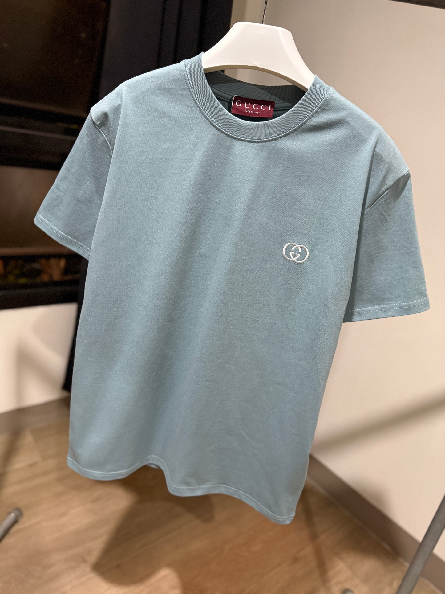 Gucci GG Embroidered Logo T-Shirt (Blue)