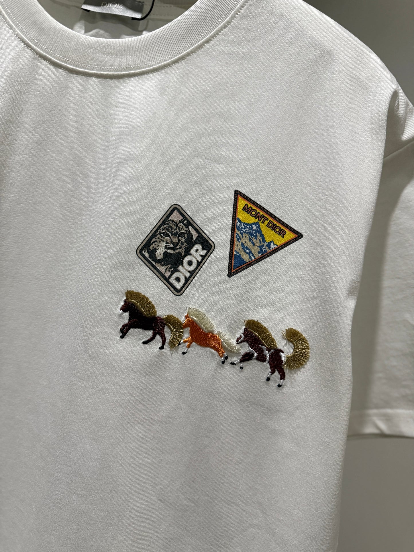 Dior Horse Embroidery T-Shirt (White)